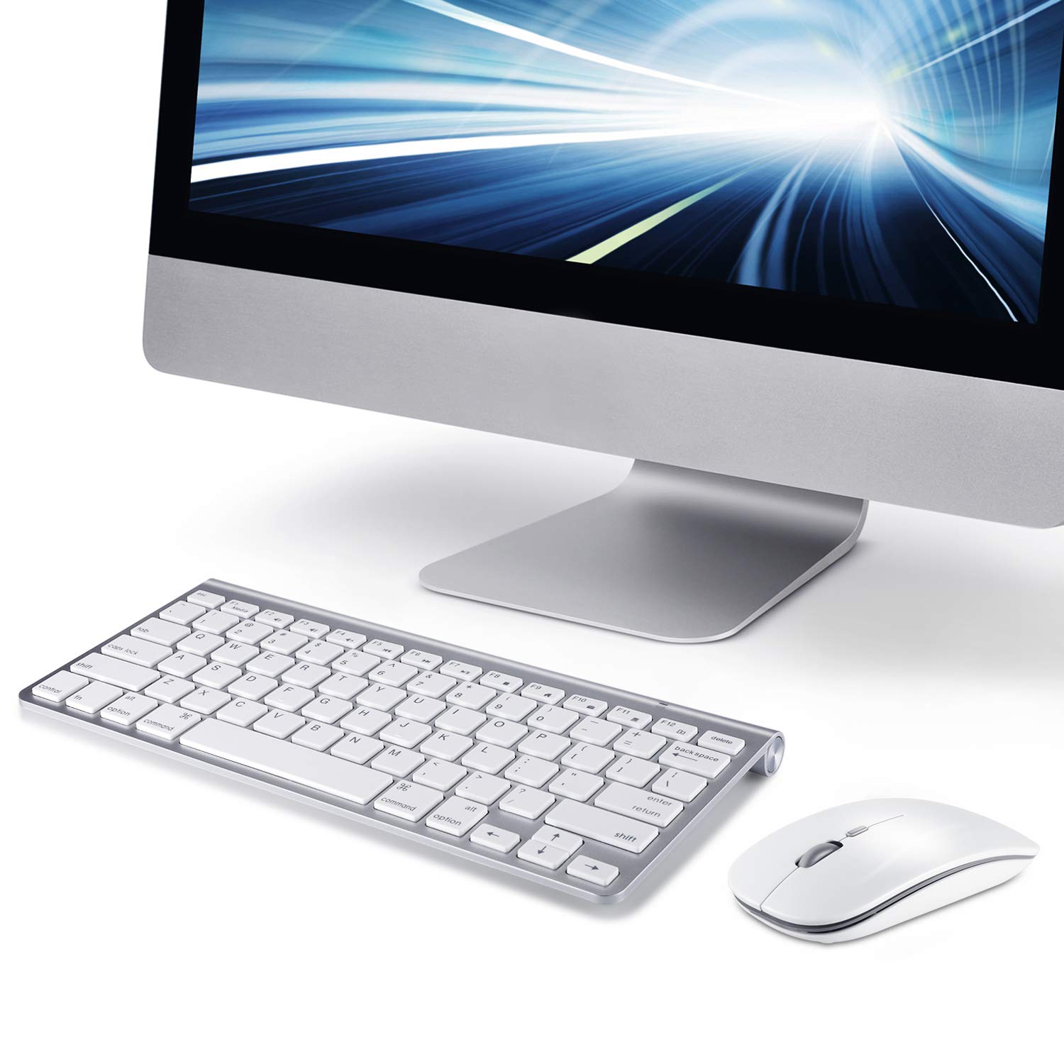 Wireless Keyboard and Mouse Combo - 2.4G USB Receiver for Apple iMac, Windows PC & Android Devices | Ergonomic Design for Office, Home & Gaming Use
