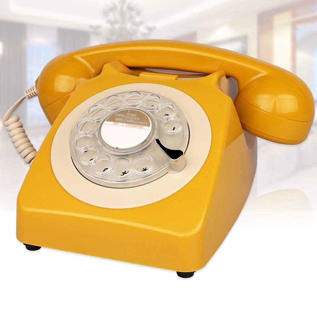 Vintage Rotary Retro Landline Phone - Classic Turntable Telephone with Metal Bell for Home, Office & Hotel (Gold, 25×21.5×12 cm) - Perfect for Vintage Decor, Film Props & Retro Themed Spaces