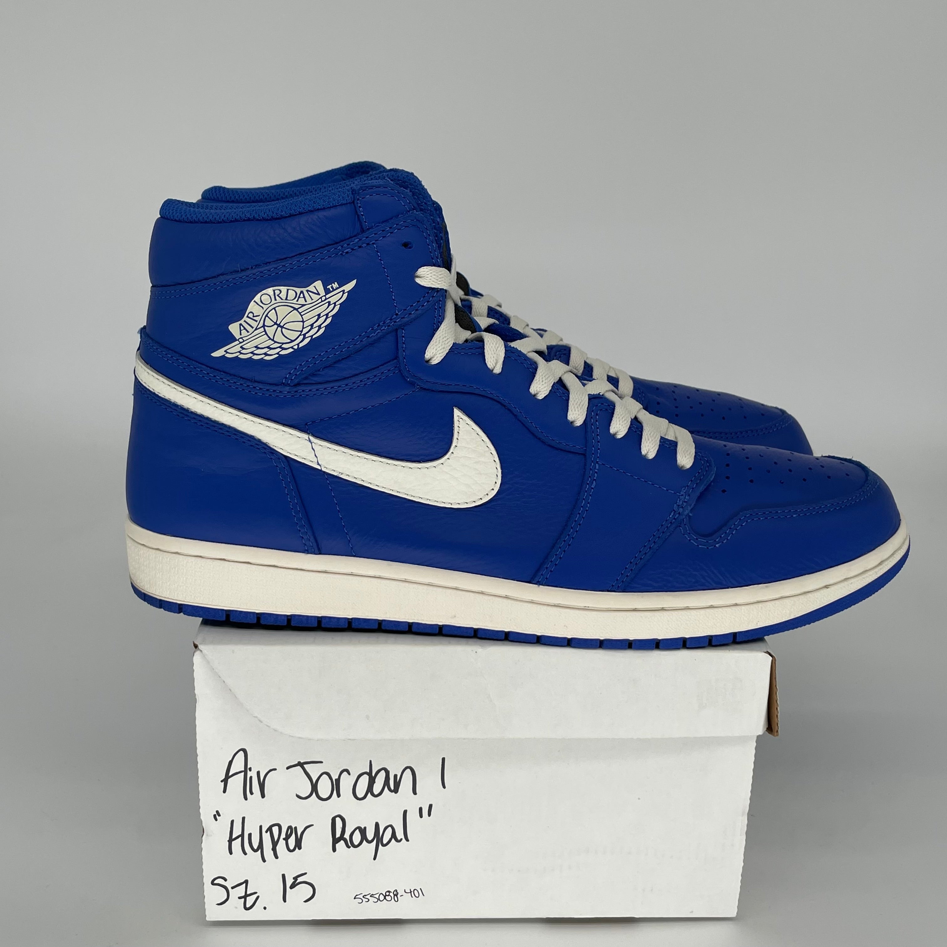 AIR JORDAN 1 HYPER ROYAL Size 15 Men's Basketball Shoes - 555088-401 | High-Top Sneakers for Streetwear & Court Performance