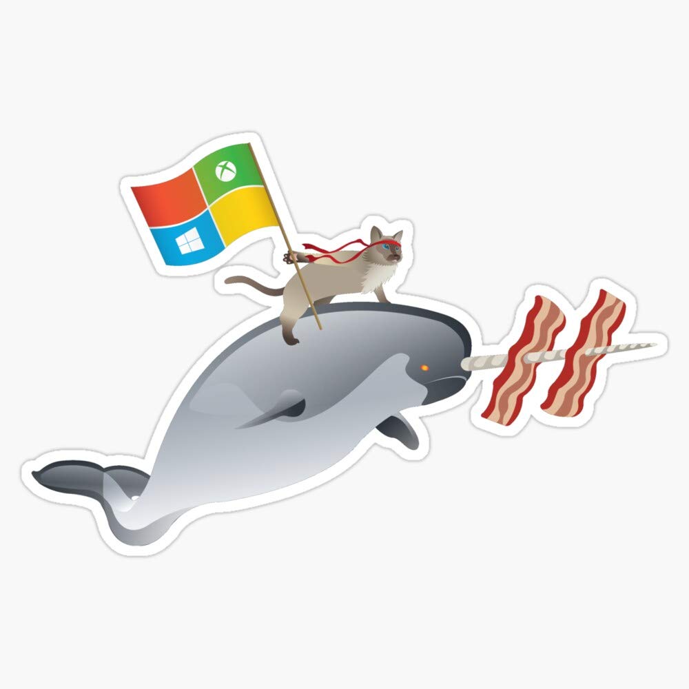 Ninjacat Narwhal Vinyl Sticker - Waterproof 5 Inch Decal for Laptop, Car Bumper, Phone Case & Water Bottles - Cute Kawaii Animal Stickers for Kids & Adults
