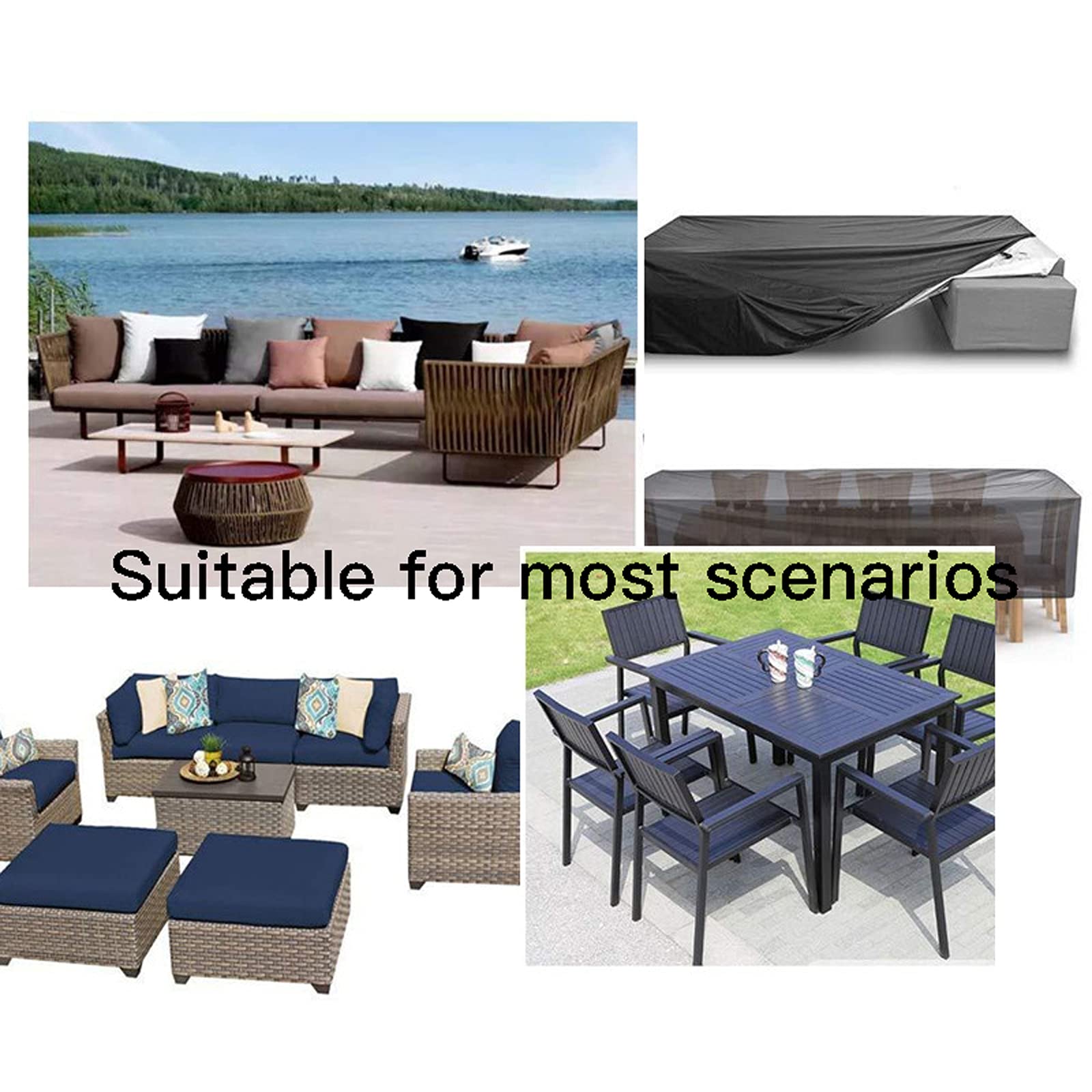 Waterproof 75x26x35in Square Patio Furniture Cover - All-Weather Outdoor Table Cover for Dust & Rain Protection - Perfect for Backyard, Deck, and Garden Use