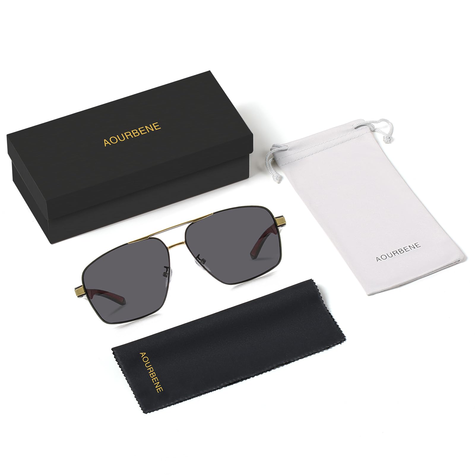 Classic Aviator Sunglasses for Men - Polarized UV Protection Lenses - Fashion Driving Shades for Outdoor Activities, Travel & Beach