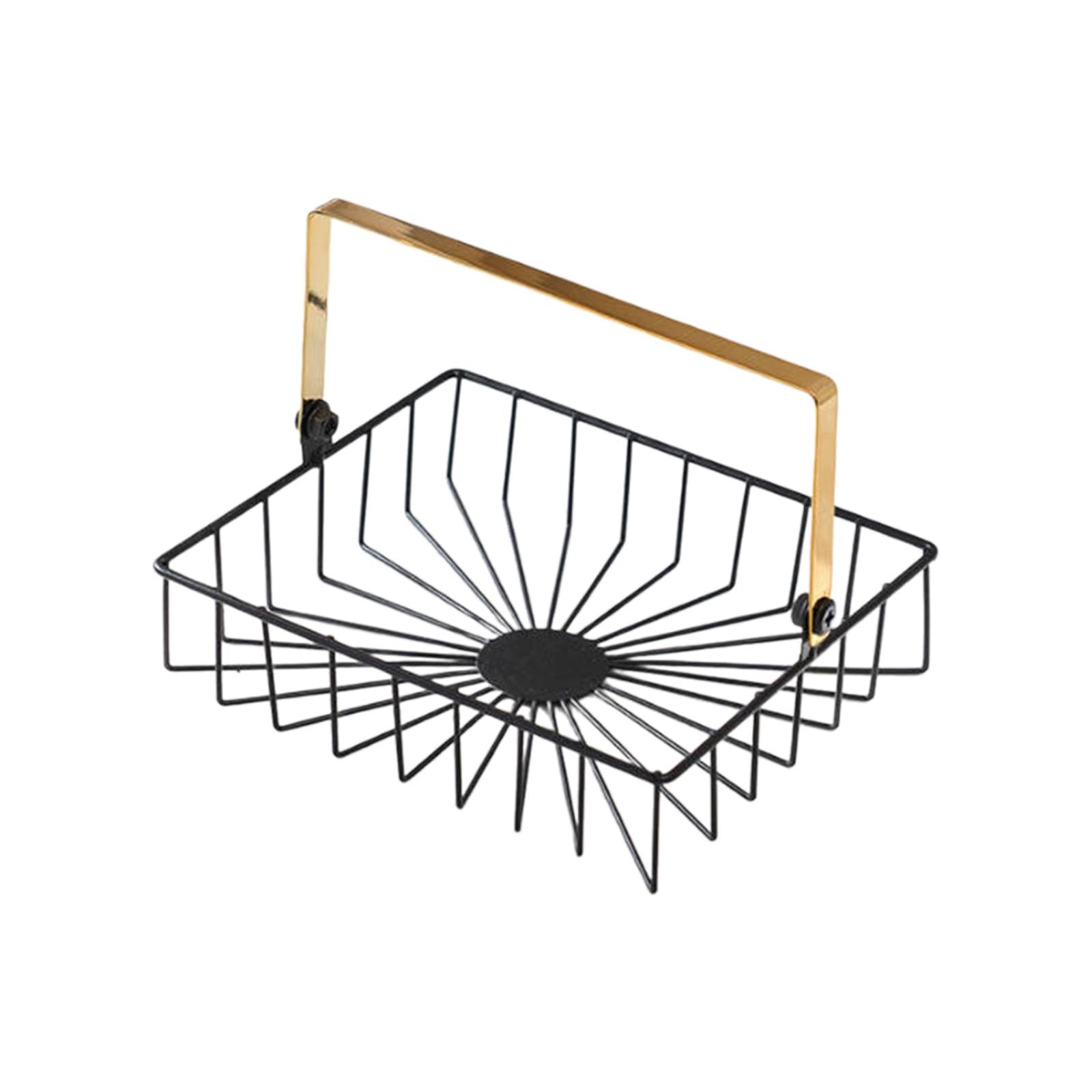 CALANDIS® Rectangular Fruit Basket with Handle - Countertop & Table Organizer for Fruits, Bread, Dining Room Decor - Perfect for Kitchen, Pantry, and Party Serving (1 Basket)
