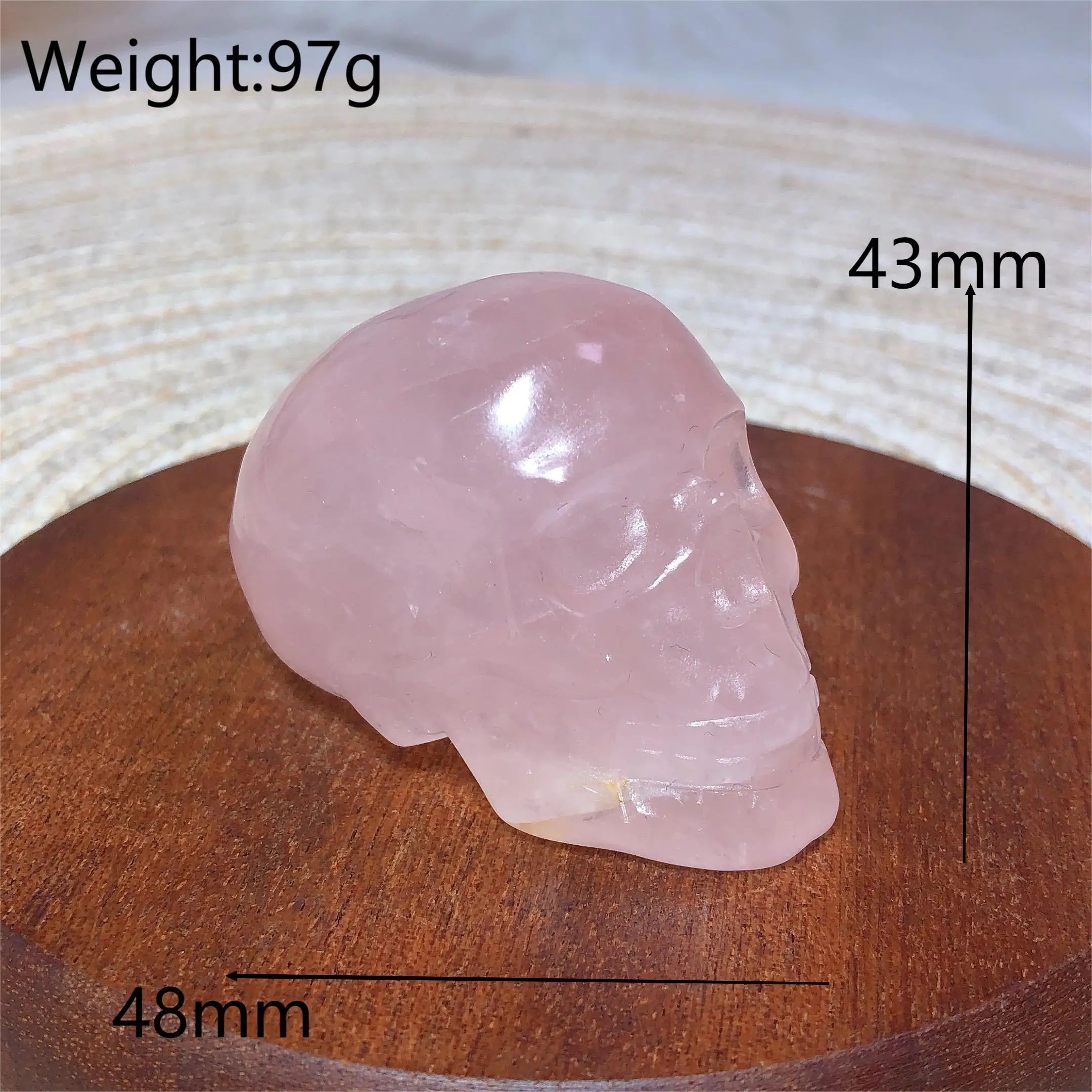 Natural Rose Quartz Crystal Skull Carving - Reiki Healing Stone, Positive Energy Decor, High Quality Mineral Specimen for Home & Office Decoration | Meditation, Feng Shui, Spiritual Gifts