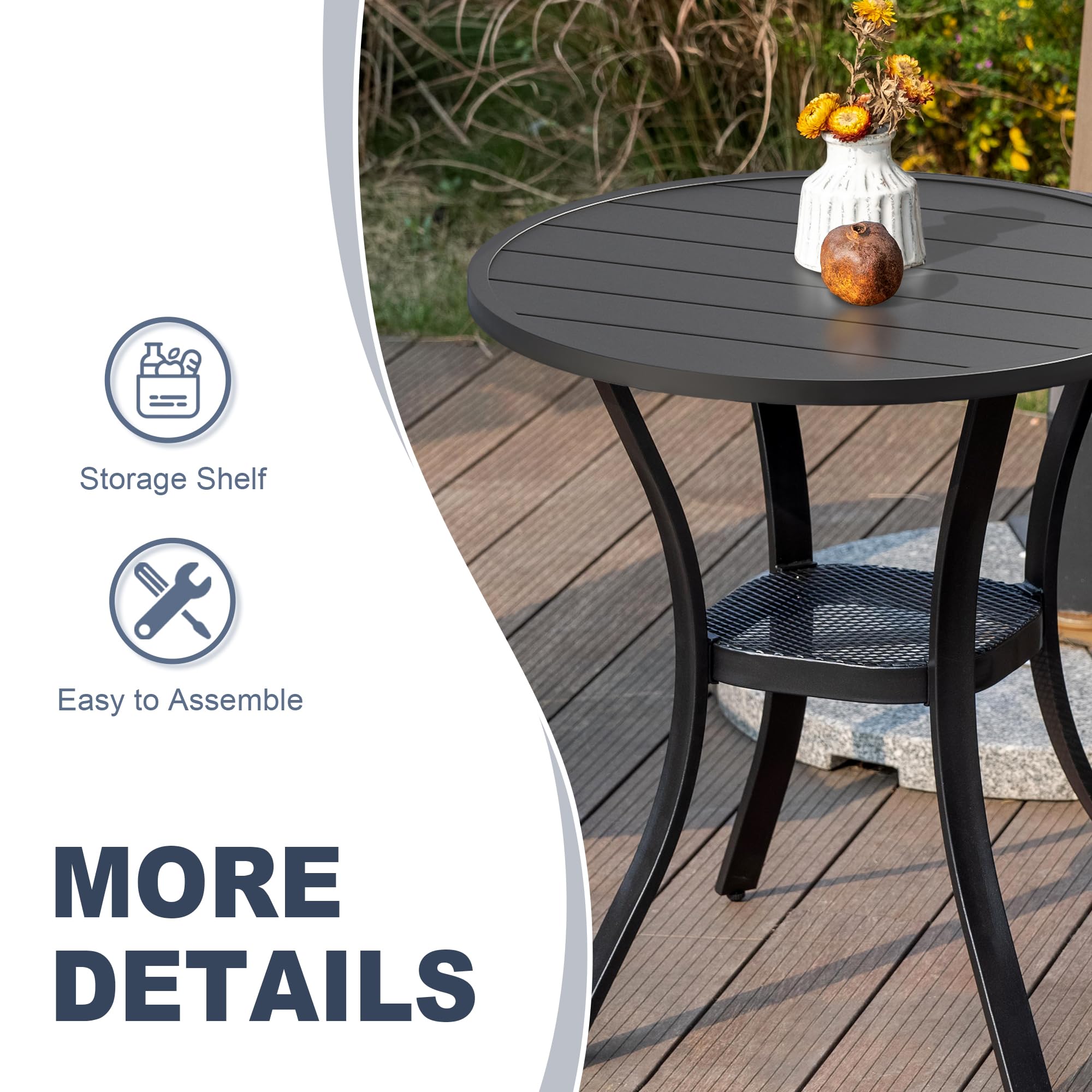 VICLLAX 3-Piece Outdoor Bistro Set - 27.6