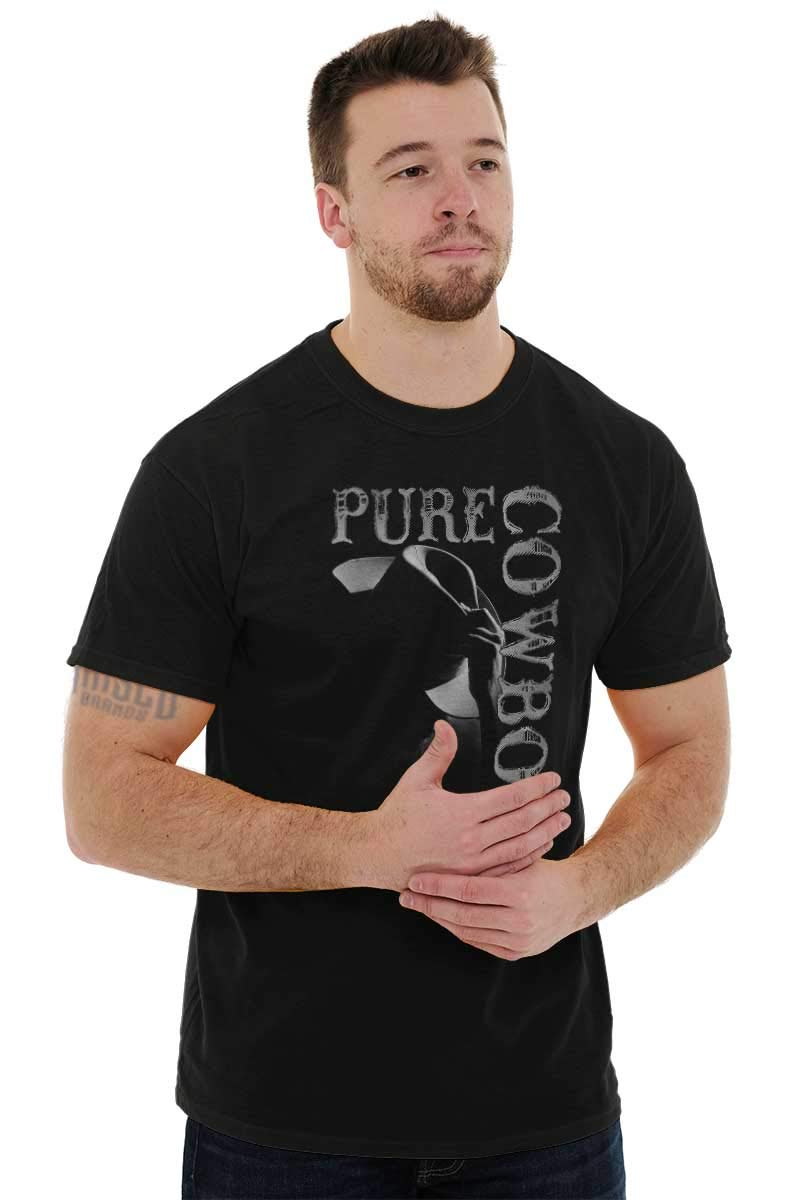 Pure Cowboy Country Cowpoke Men's Graphic T-Shirt - Vintage Western Style Tee for Casual Wear, Rodeo Events & Country Music Festivals