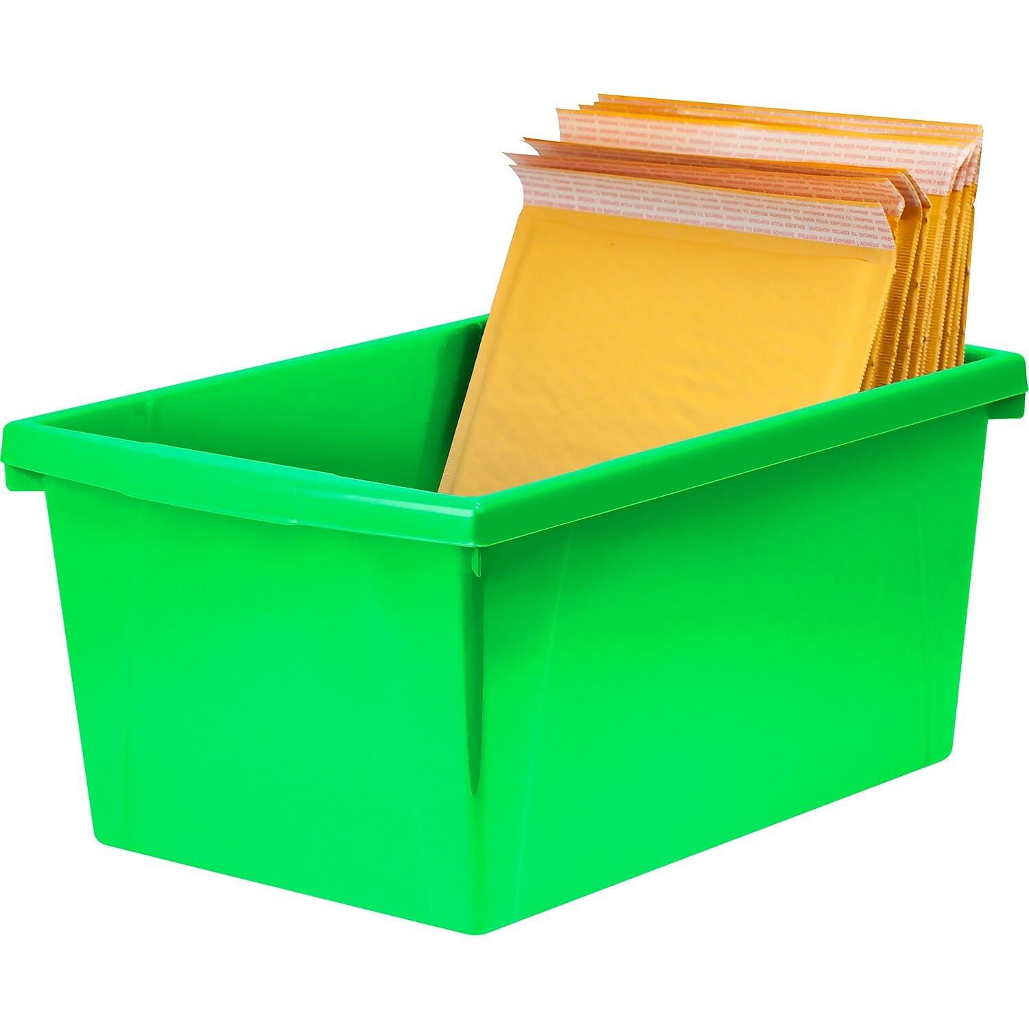 Storex 5.5 Gallon Plastic Storage Bin - Durable Classroom Organizer for Books, School Supplies & Toys (Green, 1-Pack) - Perfect for Classroom Organization, Home Storage & Kids' Room
