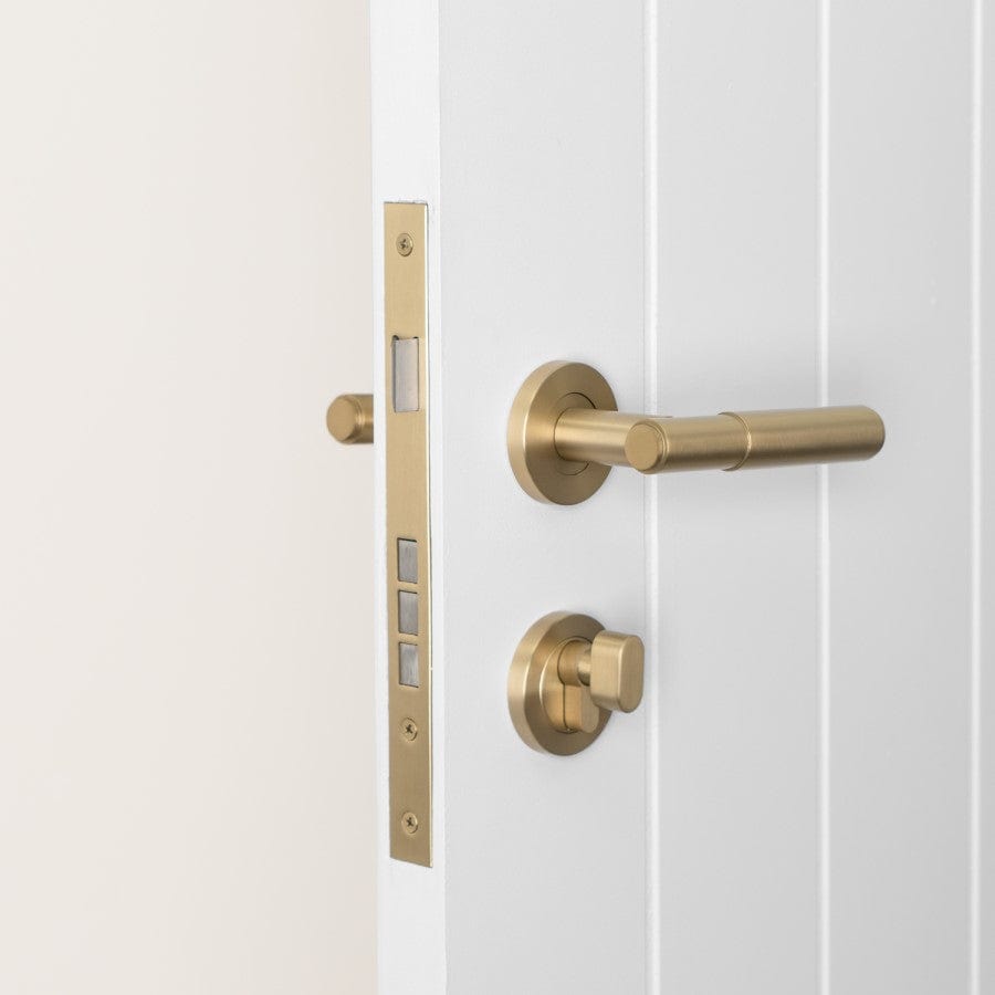 Premium Brushed Brass Front Door Lock Set - Secure & Stylish Entryway Hardware for Homes & Apartments - Ideal for Front Doors, Back Doors & Interior Doors