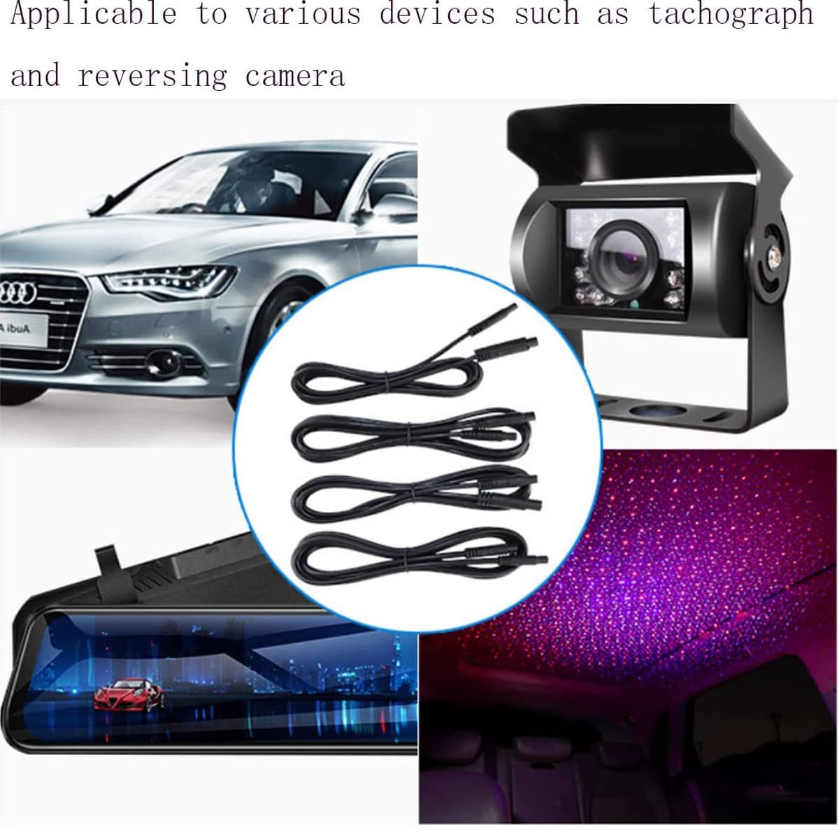 5 Pin Reversing Camera Extension Cable - 3FT/1M Male to Female Backup Camera Cable for Car Rear View Monitor & Dash Cam - Perfect for Vehicle Safety & Parking Assistance