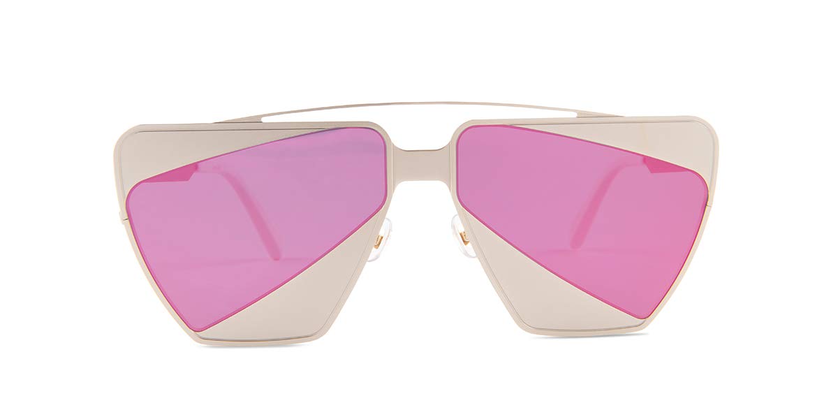 Irresistor Aero Gold/Pink Lens Mirror Sunglasses for Women & Men - UV Protection Polarized Fashion Shades for Driving, Beach & Outdoor Activities