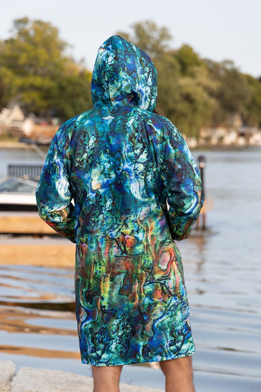 Premium Abalone Shell Print Waterproof Parka Jacket for Men & Women - Outdoor Hiking, Camping & Rainy Day Adventures