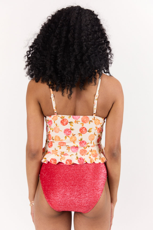 Citrus Grove One Piece Swimsuit for Women - Flattering Bathing Suit with Adjustable Straps | Perfect for Beach Vacations, Pool Parties & Summer Getaways