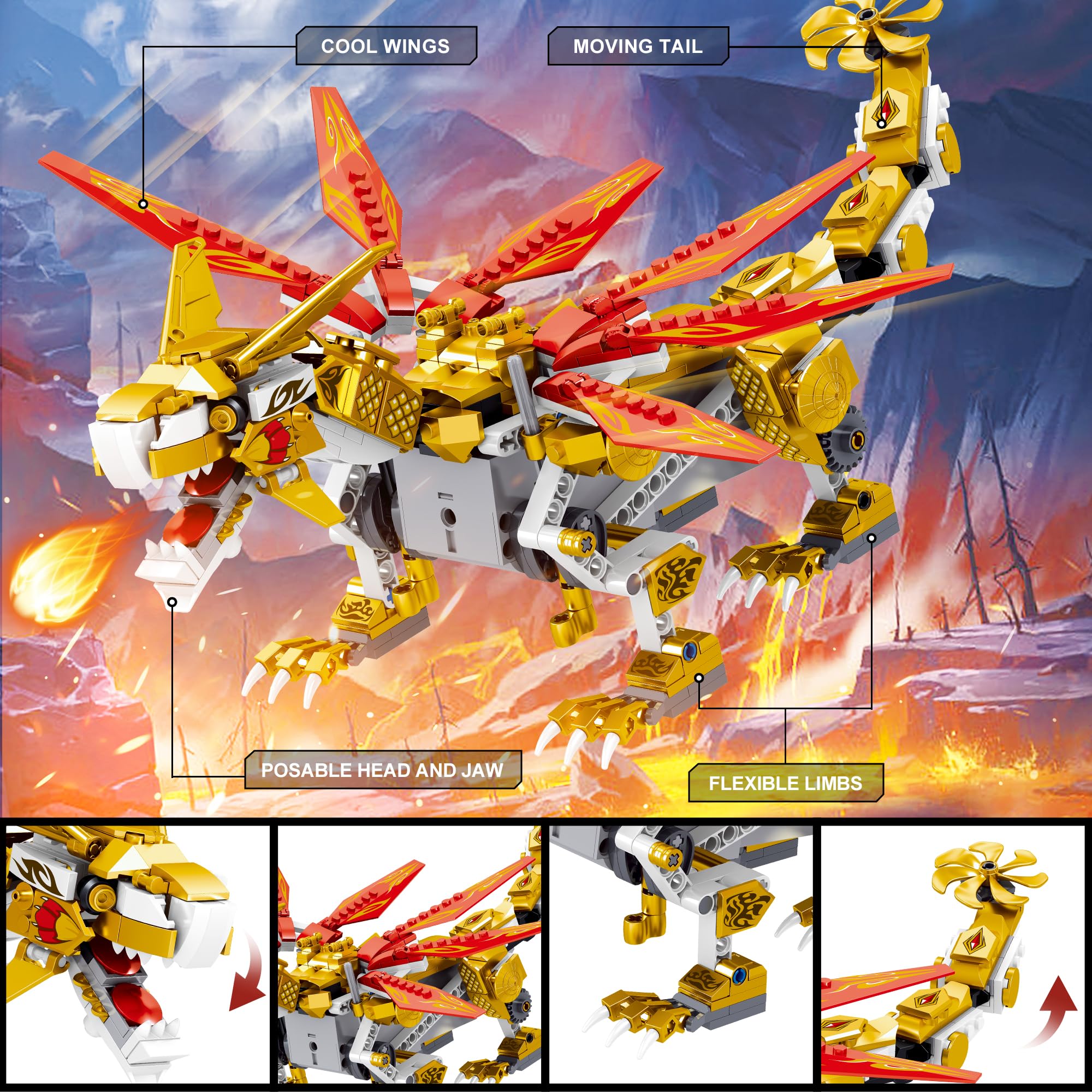 EDUCIRO 512PCS STEM Dragon Building Kit - Remote Control & APP Programmable Coding Toys for Kids Ages 8-14 | Educational Christmas Birthday Gift for Boys & Girls | Perfect for STEM Learning, Creative Play & Family Bonding Activities