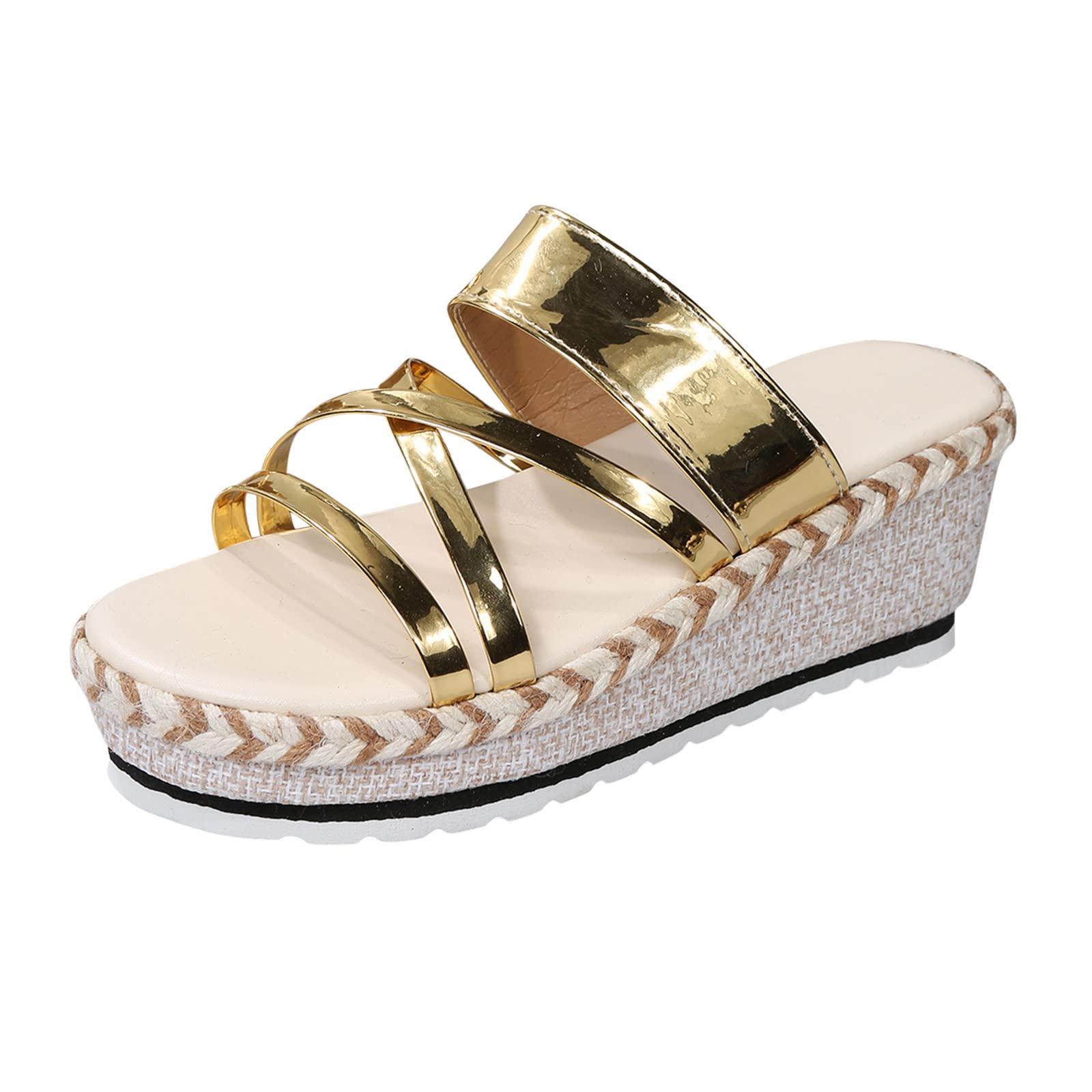 **Women's Open Toe Breathable Beach Sandals - Slip On Casual Wedge Shoes for Summer | Comfortable Dressy Sandals for Walking, Travel & Beach Vacations**