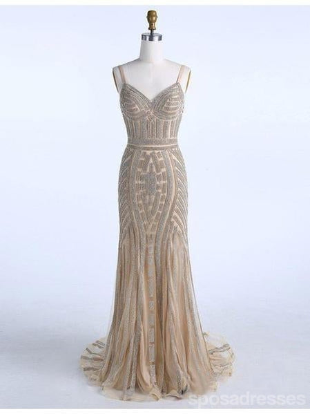 Elegant Beaded Mermaid Rhinestone Long Evening Prom Dresses for Women - Custom Party Gowns for Prom, Homecoming & Special Occasions | Style 18638