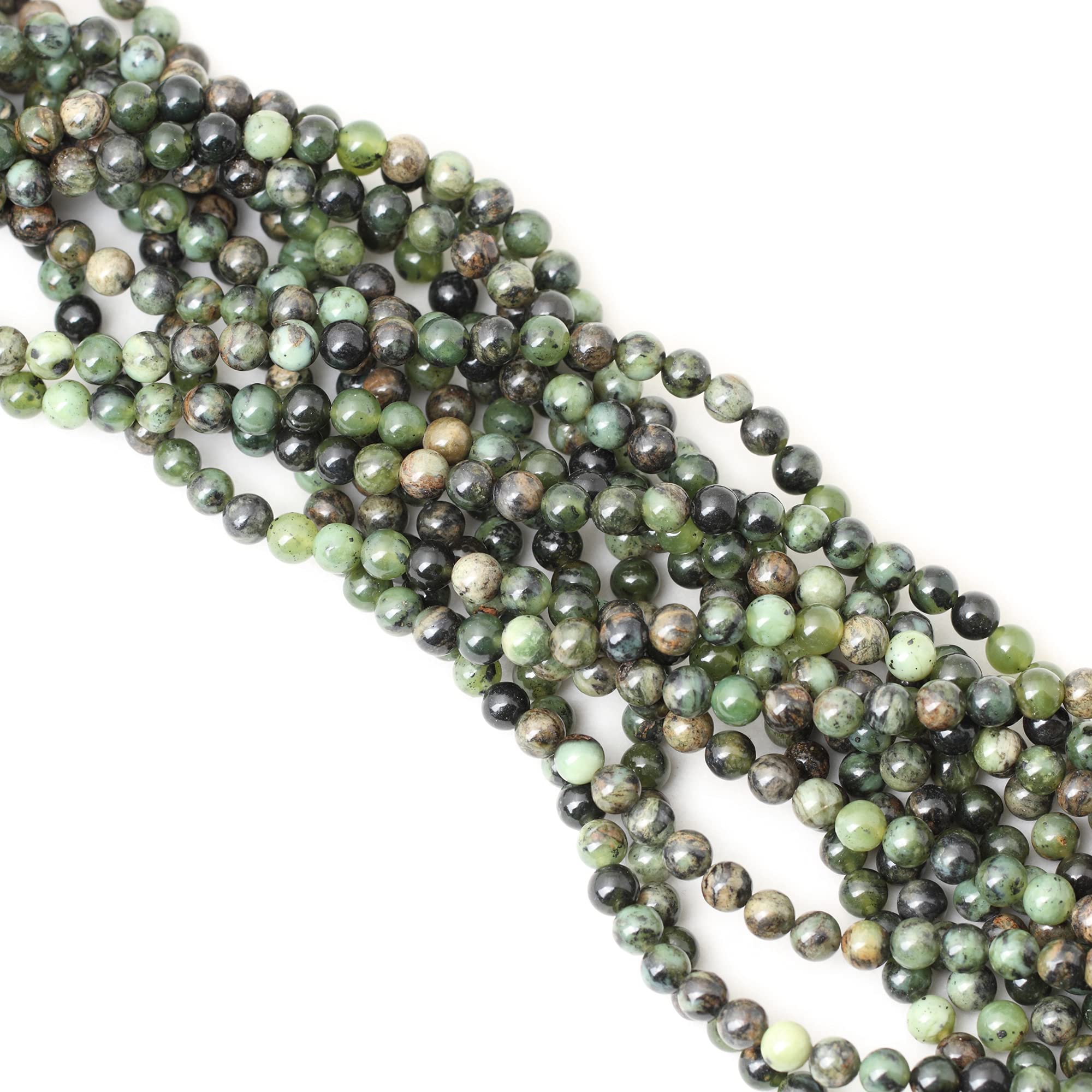 60PCS 6mm Natural Chrysoprase Round Loose Beads for Jewelry Making DIY Bracelets Necklaces - 1 Strand 15