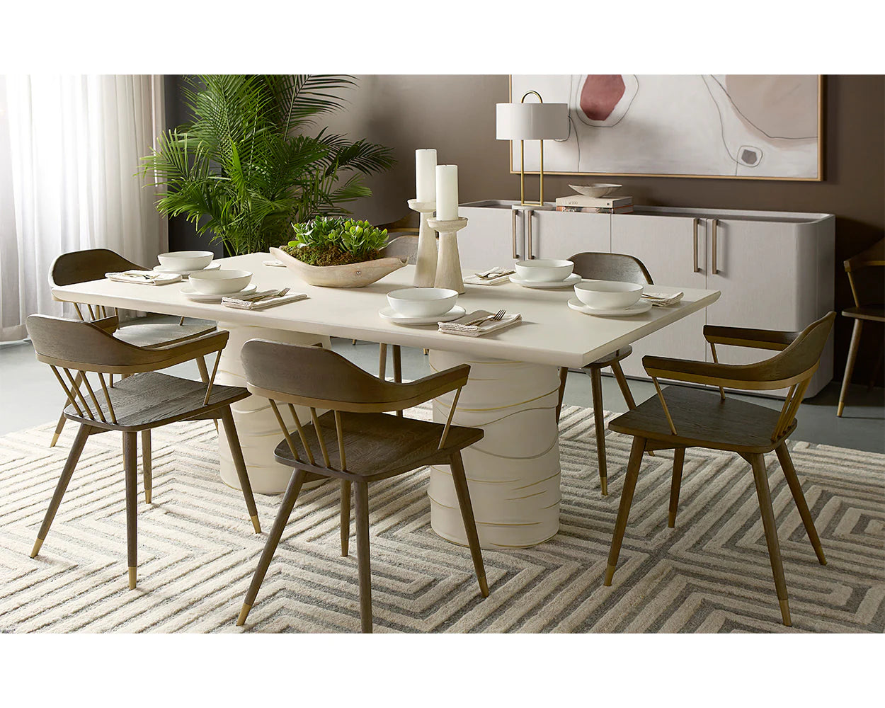 Alanya 84-inch Rectangular Dining Table - Modern Farmhouse Style for Dining Room, Kitchen, and Entertaining