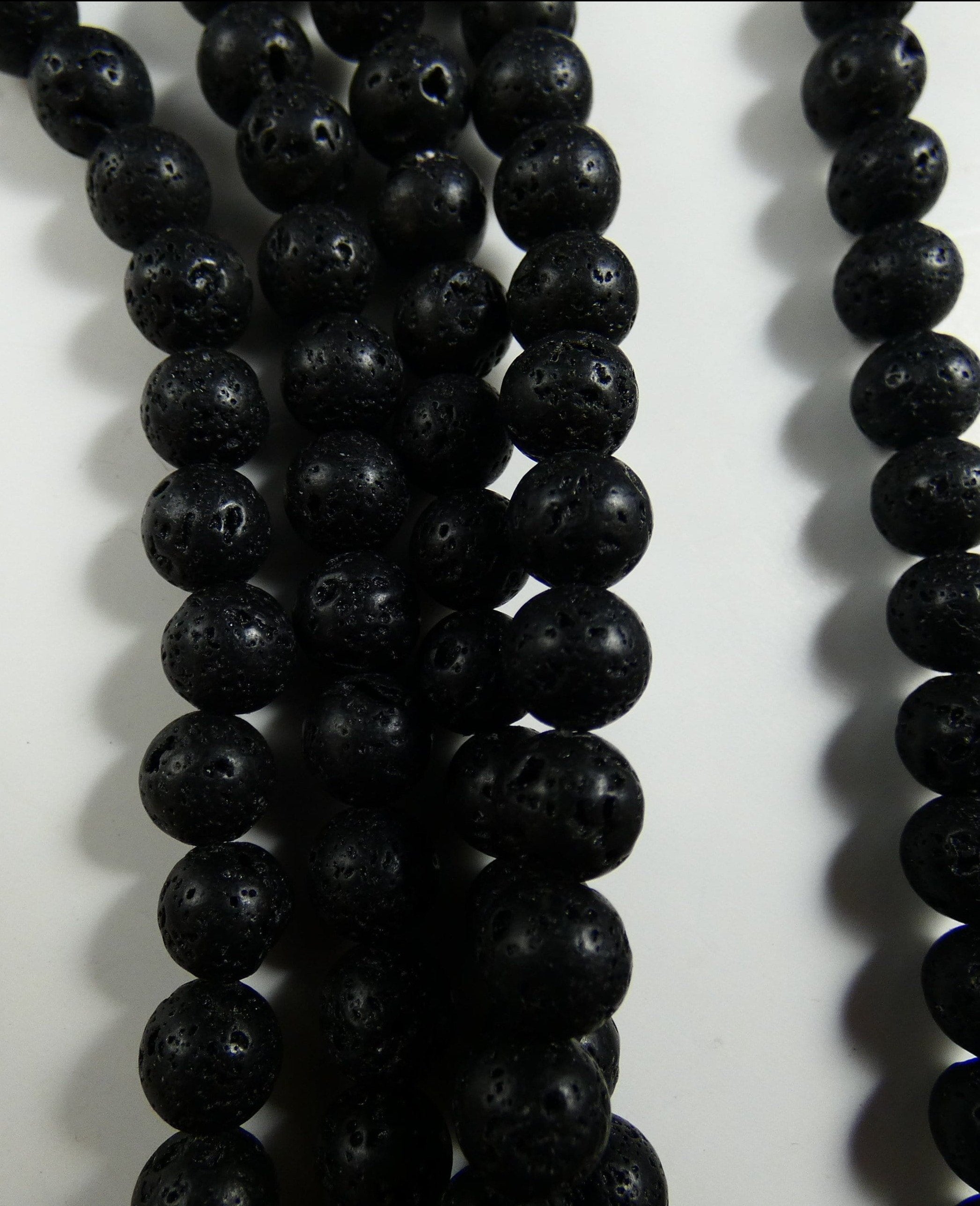 Black Lava Bead Strands for Jewelry Making - Natural Volcanic Stone Beads for Necklaces, Bracelets & DIY Crafts - Perfect for Boho, Hippie & Spiritual Jewelry Designs