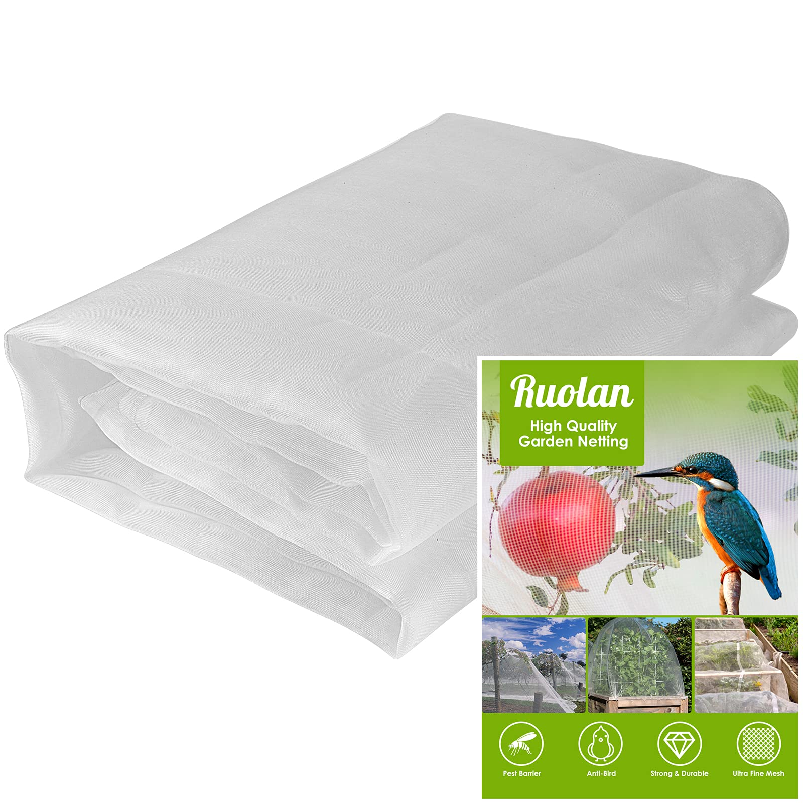 10x33 FT Garden Mesh Netting - Durable Insect & Bug Protection for Plants, Fruits & Vegetables | Berry Netting, Plant Cover for Raised Beds, Greenhouses & Outdoor Gardens