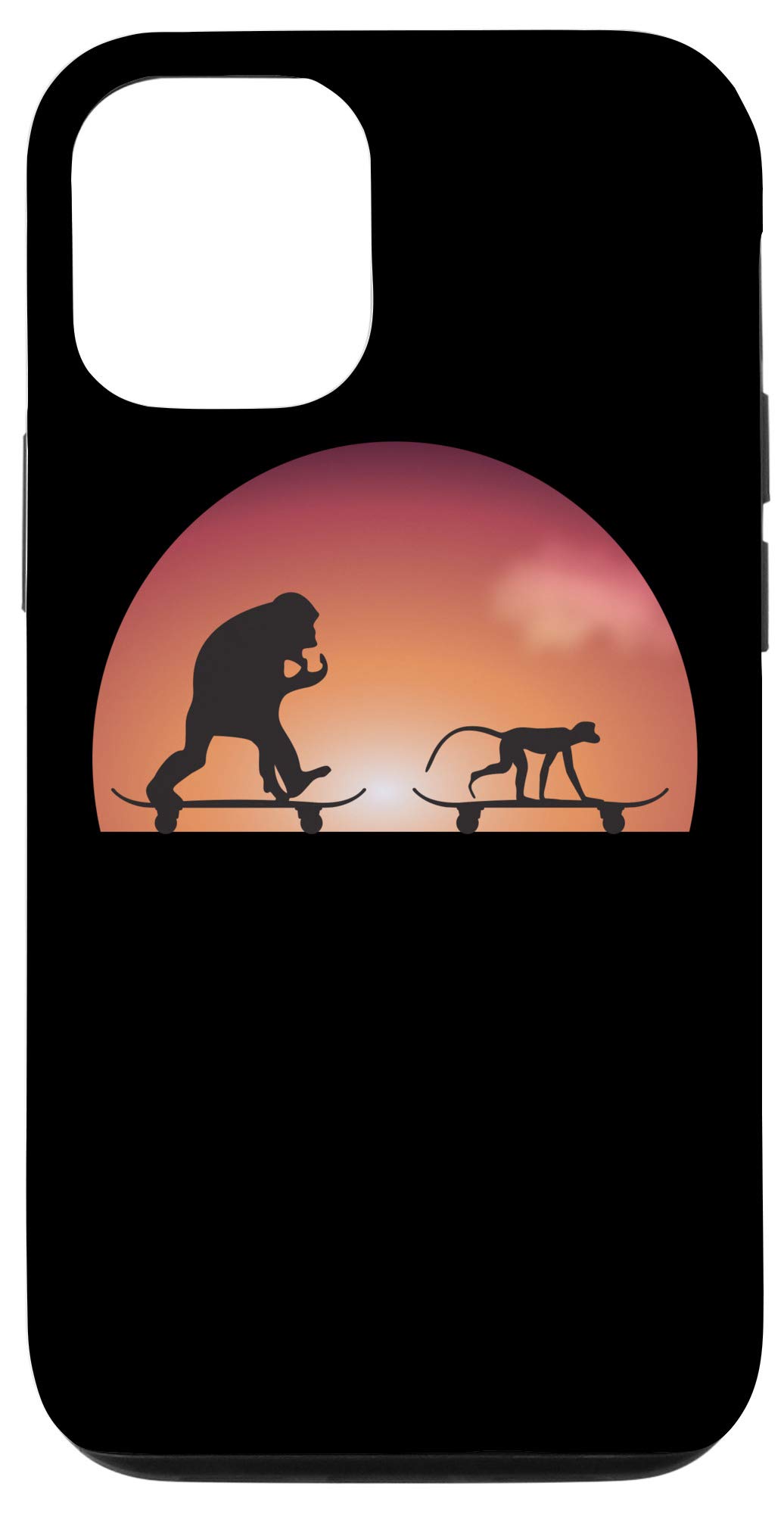 iPhone 12/12 Pro Kids Protective Case - Cute Skateboarding Monkey Gorilla Design for Boys & Girls | Durable Phone Cover for School, Play & Outdoor Activities