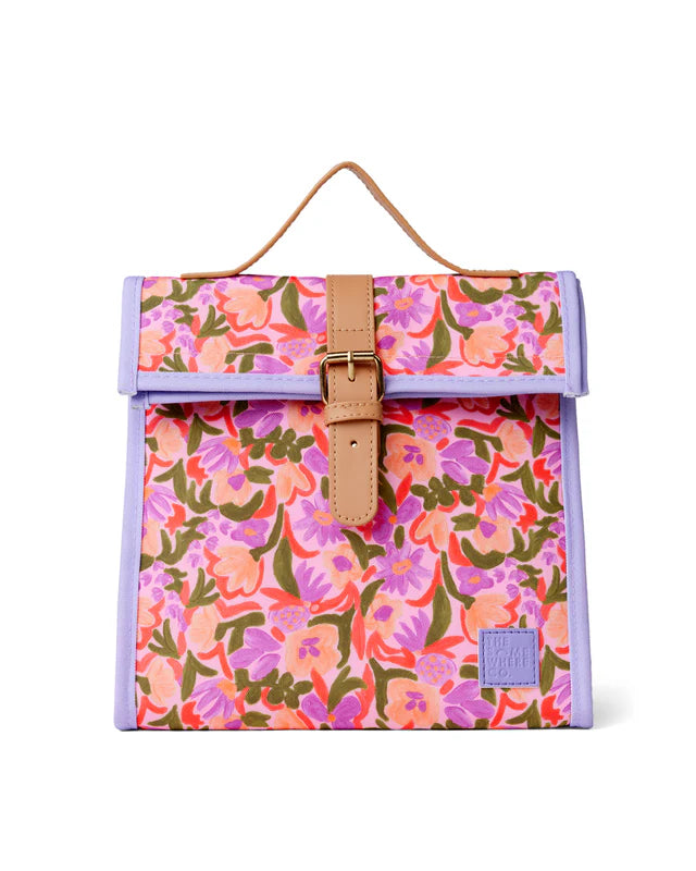 The Somewhere Co Petal Party Lunch Satchel - Stylish Insulated Tote Bag for Women, Work, Picnic & Beach - Perfect for Office, School & Outdoor Activities