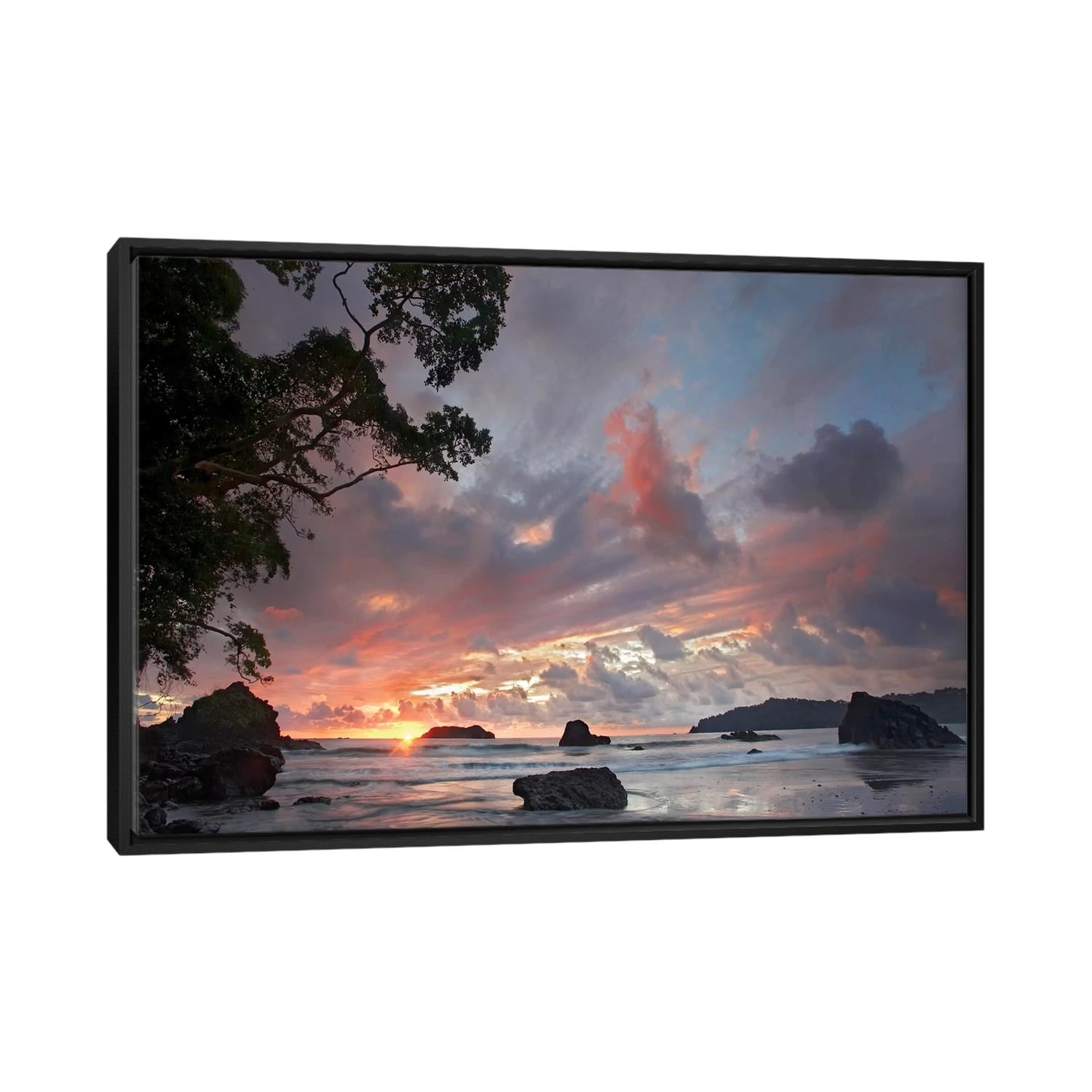 Tim Fitzharris Framed Beach & Coastline Photo - Manuel Antonio National Park Costa Rica Wall Art - Perfect for Home Decor, Office & Living Room