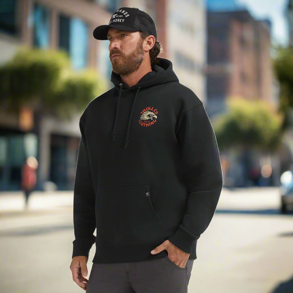 DHCM Eagle Eye Hoodie for Men - Lightweight Zip Up Hooded Sweatshirt with Eagle Print | Casual Streetwear, Outdoor Activities, Gym & Lounge Wear