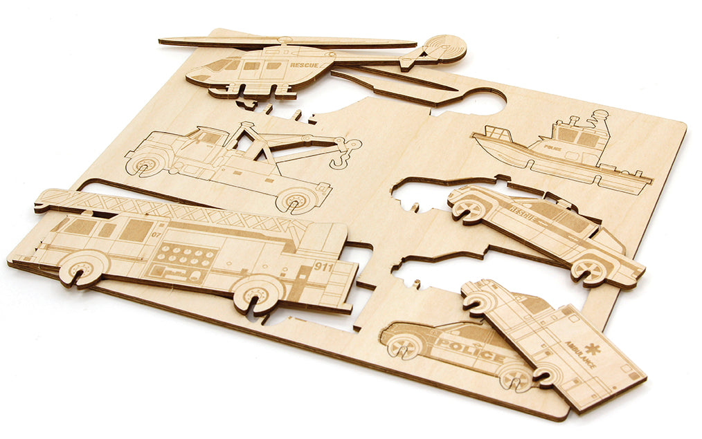 IncrediBuilds Jr. Stackables Rescue Vehicles Building Toy Set for Kids - Fun Construction Playset for Fire Trucks, Ambulances & Police Cars - Perfect for Creative Play & STEM Learning