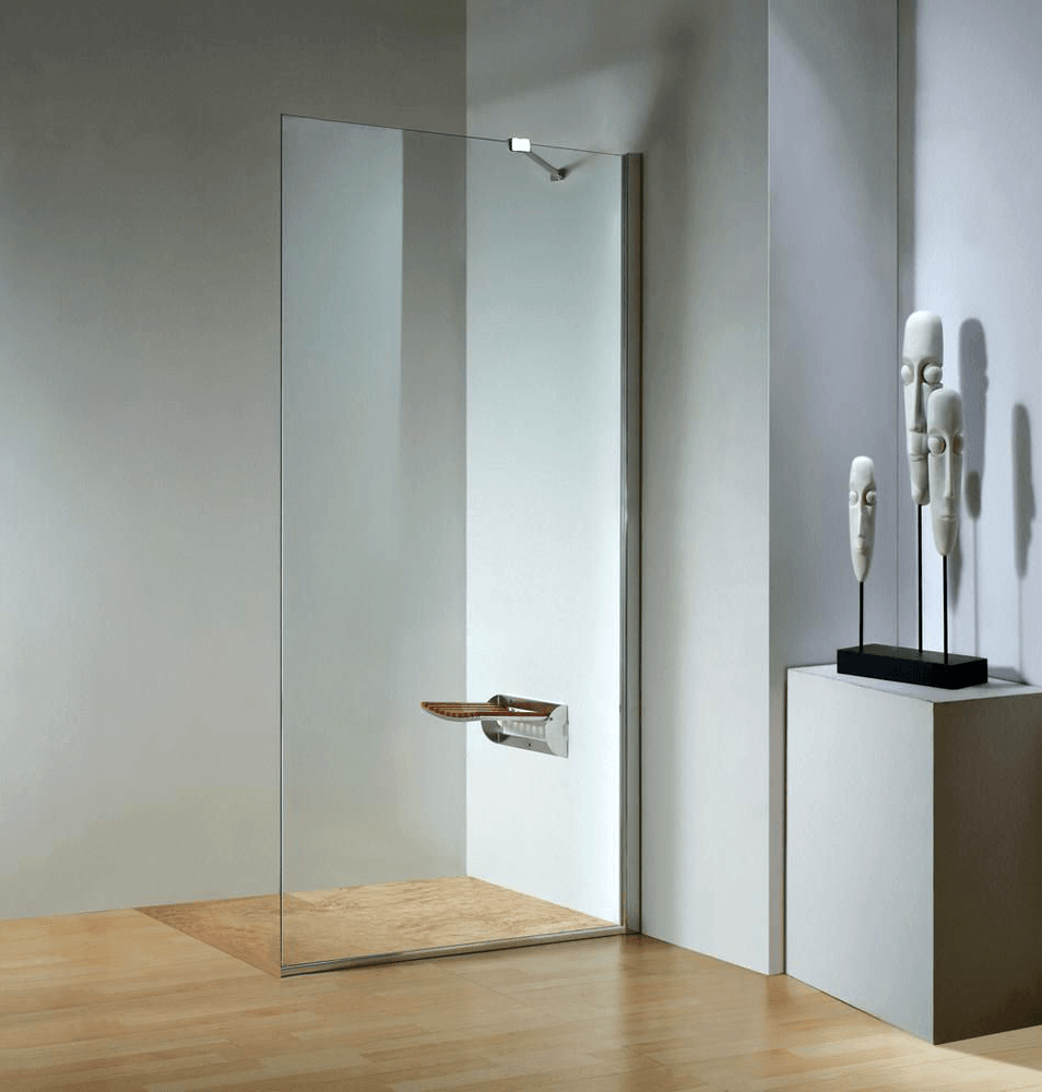 Dreamwerks 32-Inch x 79-Inch Frameless Fixed Shower Door - Chrome Finish with Clear or Frosted Glass Options | Perfect for Modern Bathrooms & Spa-Like Showers