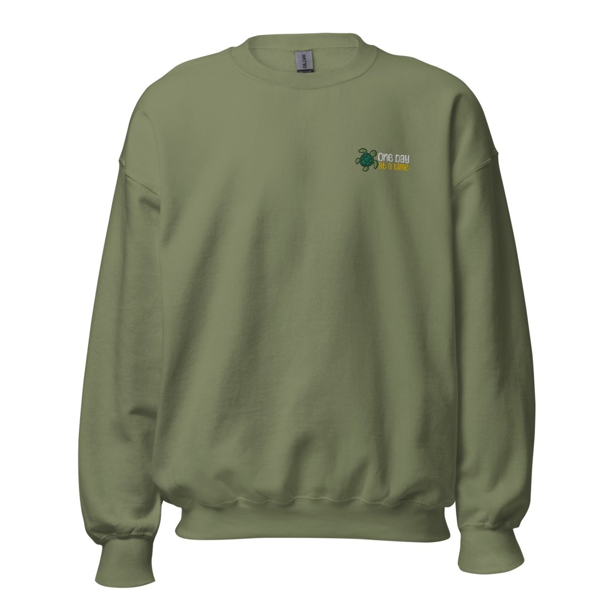 One Day at a Time Turtle Graphic Sweatshirt - Inspirational Comfort Hoodie for Women & Men - Perfect for Casual Wear, Yoga, and Mindfulness Activities