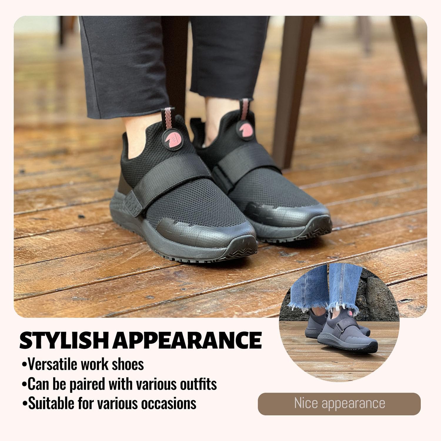 Non-Slip Work Shoes for Women - Slip Resistant Waterproof Kitchen Chef Shoes - Lightweight Comfortable Restaurant Sneakers for Walking & Standing All Day - Perfect for Food Service, Hospitality & Healthcare Workers
