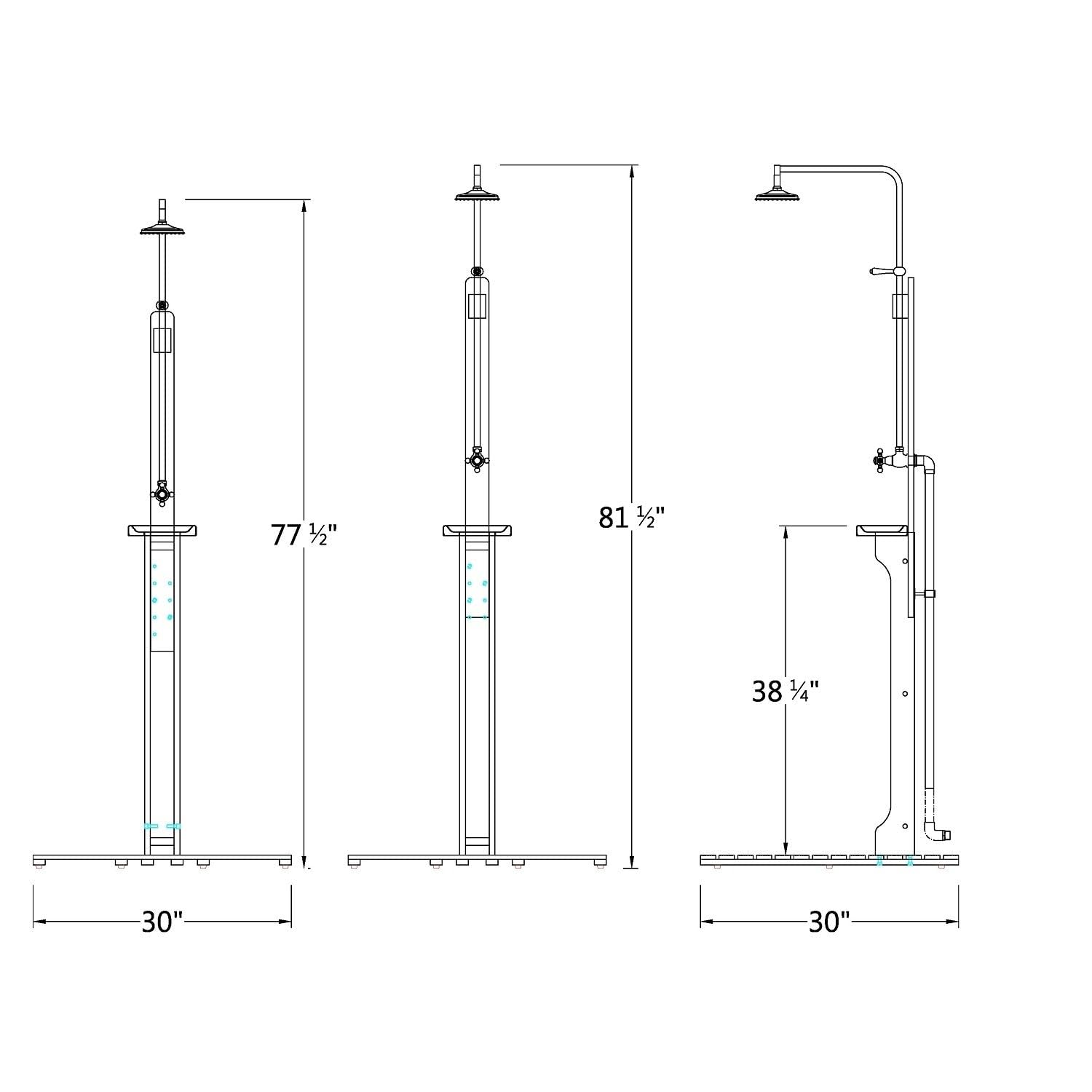 Premium Teak Wood Outdoor Pool Shower - Cambridge Casual Dussi Natural Teak Shower for Backyard, Patio & Garden - Perfect for Beach Houses, Resorts & Poolside Use