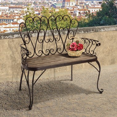 Classic French Quarter Garden Bench - Elegant Outdoor Seating for Patio, Garden, and Backyard Relaxation
