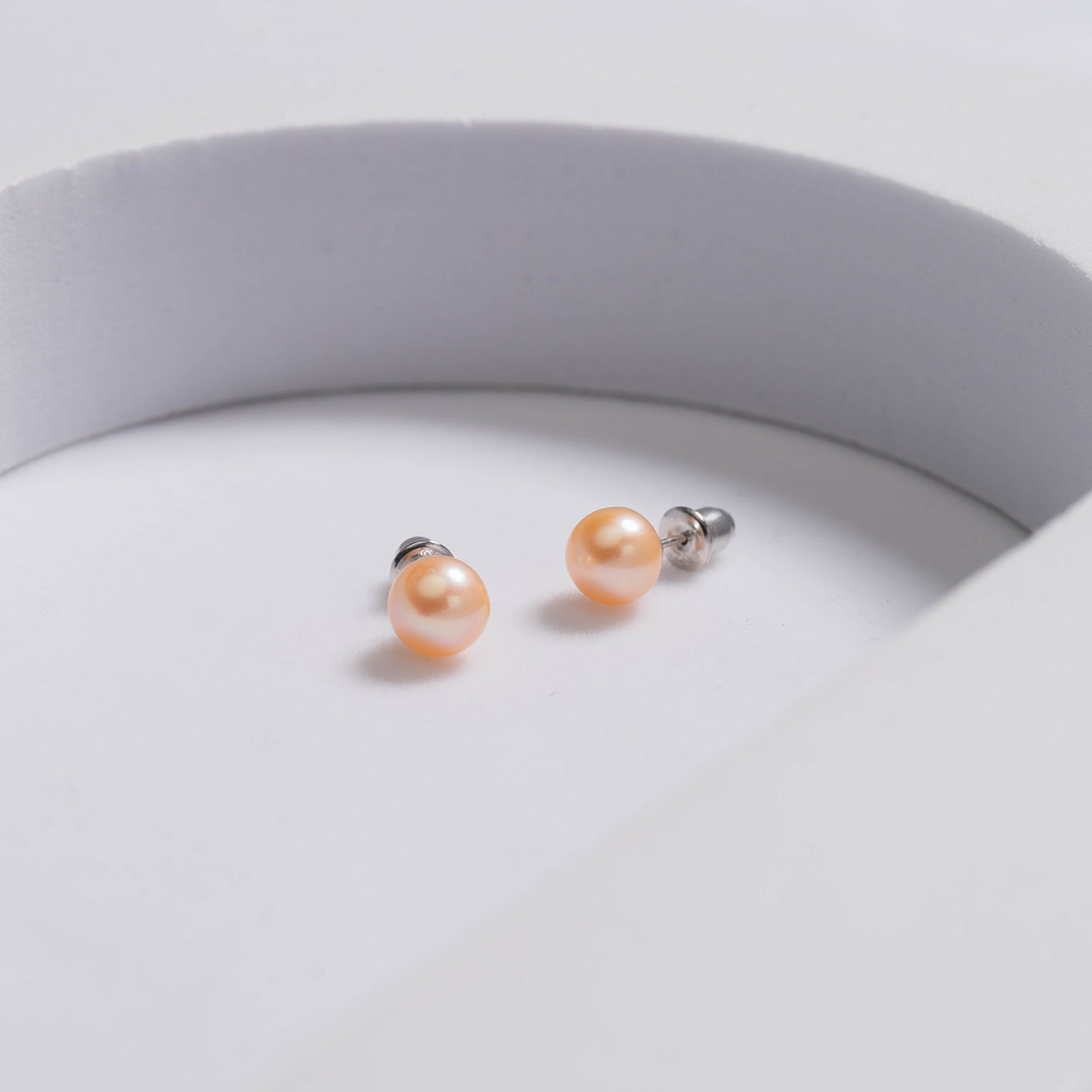18K Gold Pink Freshwater Pearl Stud Earrings - AAA Grade Pearls, Hypoallergenic, Elegant Jewelry for Women, Perfect for Weddings, Parties & Gifts