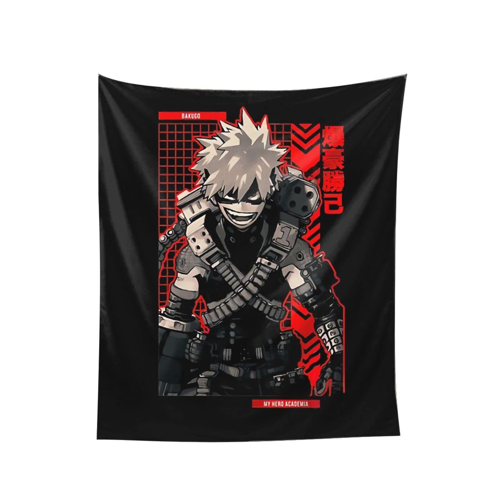 Katsuki Bakugo Anime Tapestry - 60x51 Inch Wall Hanging Decor for Bedroom, Living Room & Dorm | Japanese Manga Wall Art, Soft Blanket for Home Decor | Perfect for Anime Fans & Gift Giving