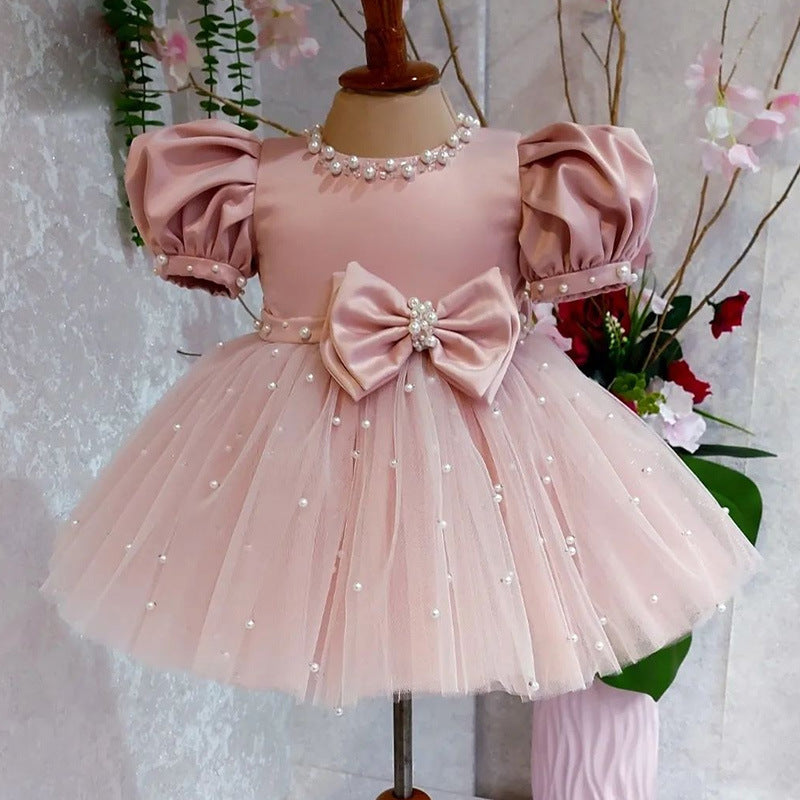 Adorable Beaded Pageant Dress for Baby Girls - Toddler Princess Birthday Party Gown | Perfect for Pageants, Birthday Celebrations & Special Occasions