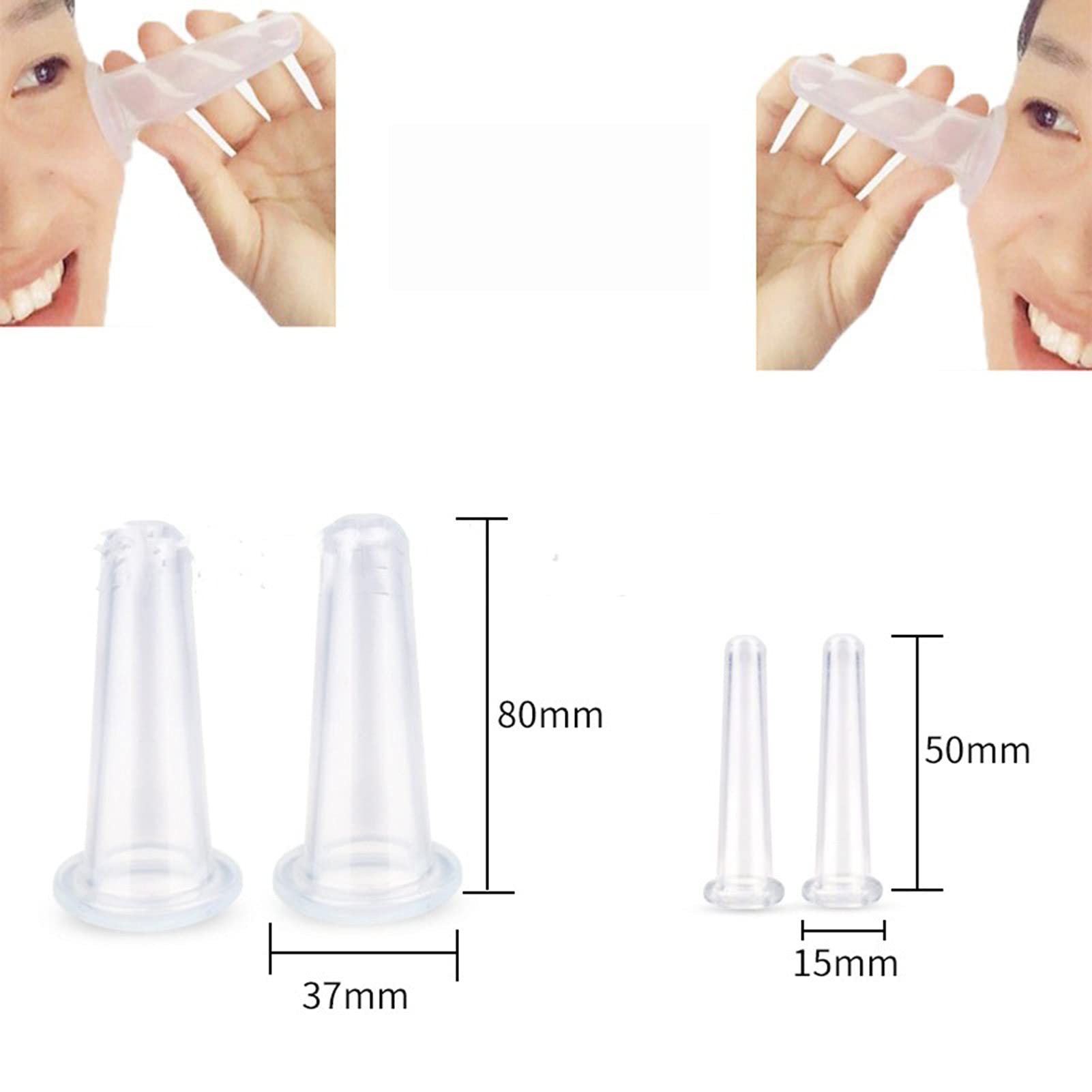 4Pcs Facial Massage Cupping Set - Anti-Aging Face & Neck Therapy Tools (2 Small & 2 Large Cups) for Skin Rejuvenation, Wrinkle Reduction & Lymphatic Drainage - Perfect for Home Spa, Self-Care & Beauty Routine