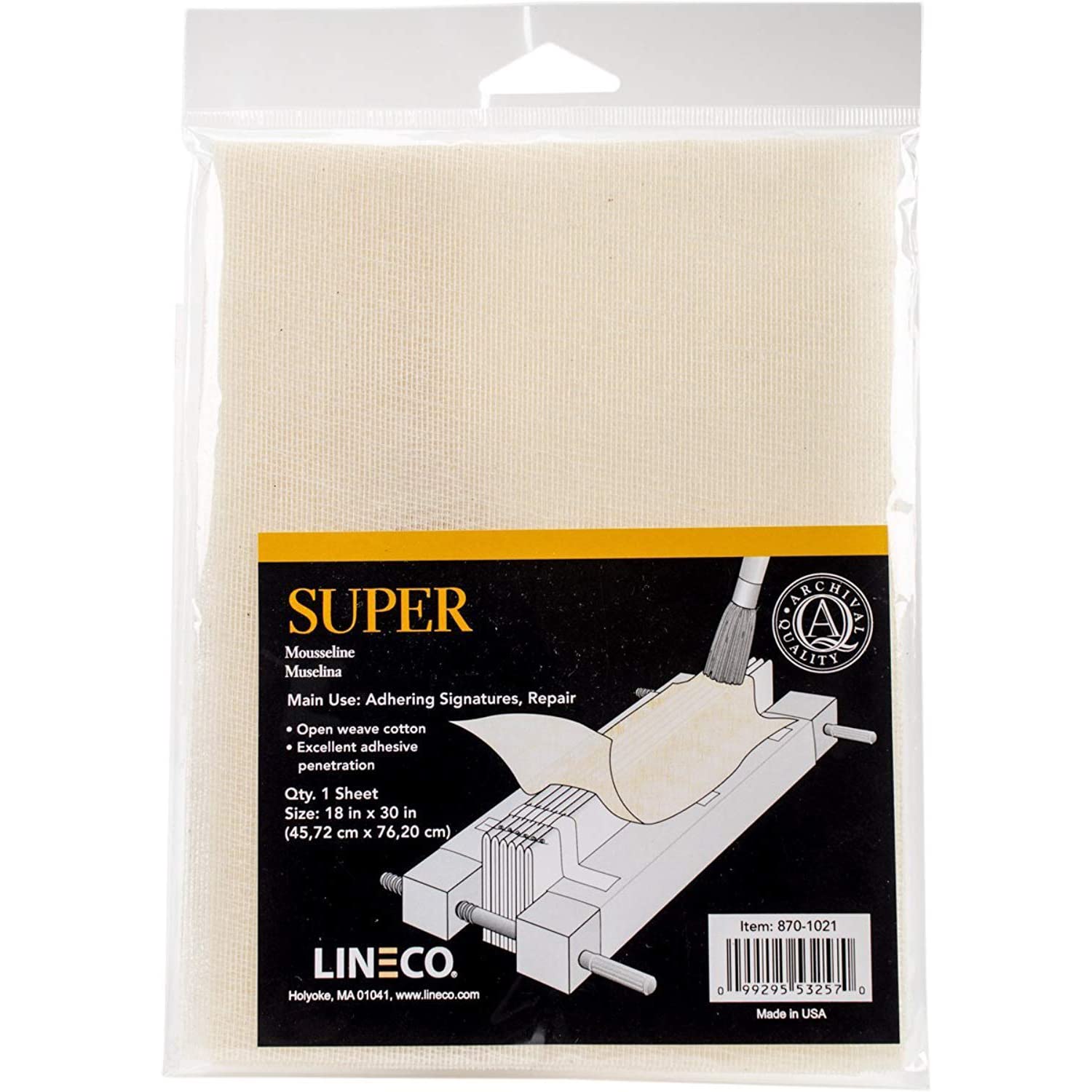 Lineco Bookbinding Super Cloth - Premium Book Making & Repair Material (18x30 Inch, Neutral Color) - Ideal for Restoring Antique Books, DIY Bookbinding Projects & Crafting