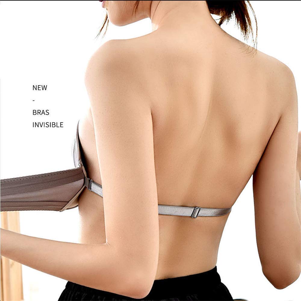 2 Pack Women's Hand-Shaped Front/Back Buckle Push Up Bra - Wirefree, Anti-Slip, Strapless Lift Support for Comfort & Shape - Perfect for Evening Wear, Wedding Dresses & Special Occasions