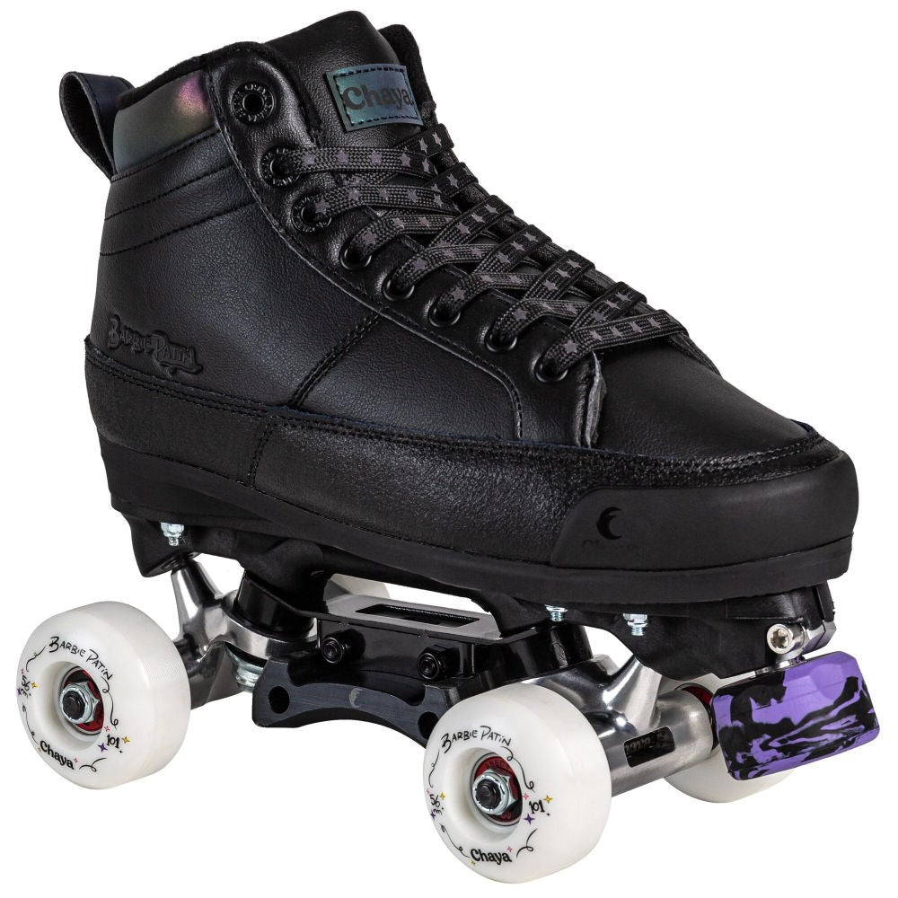 Chaya Park Kismet Barbiepatin Black Roller Skates for Women - Outdoor & Indoor Quad Skates with Comfortable Padding - Perfect for Rink, Park, and Street Skating