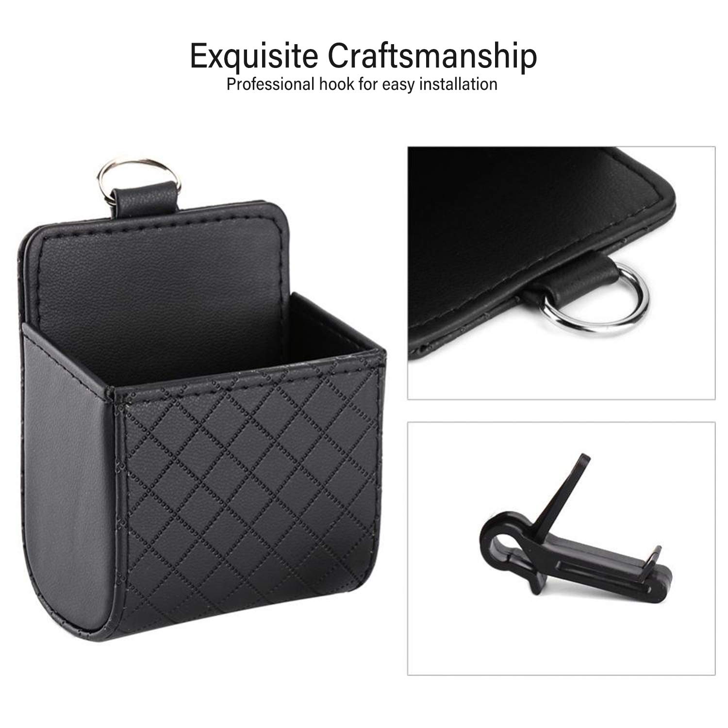 Ergocar Car Air Vent Organizer - Multifunctional Storage Pouch for Phone, Wallet, Pens, Coins & Maps | Gray Car Vent Accessory | Perfect for Road Trips & Daily Commutes