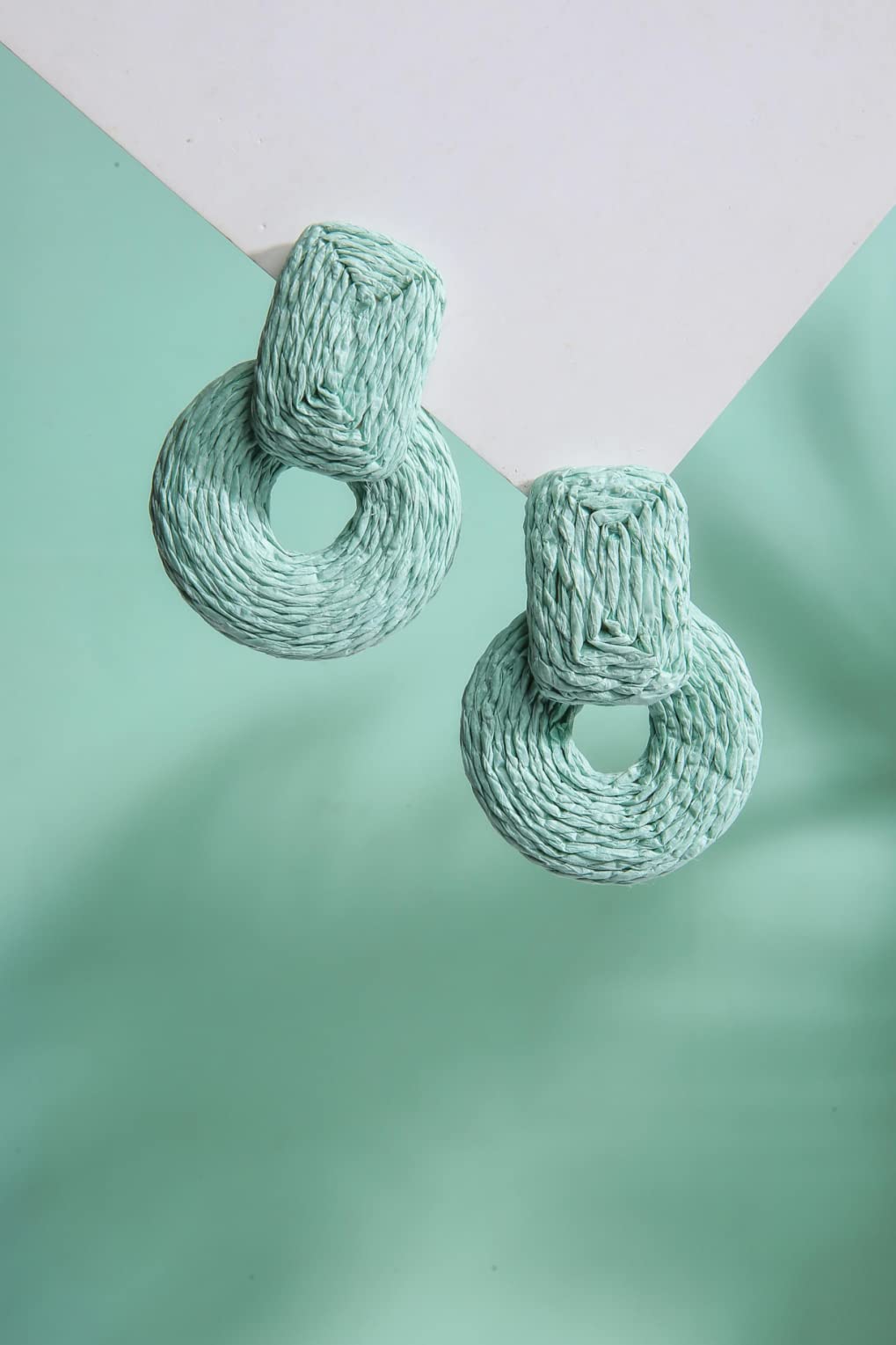 Boho Raffia Round Earrings - Handmade Wicker Drop Dangle Earrings for Women | Natural Rattan Straw Statement Jewelry | Perfect Gift for Women & Girls | Great for Summer Festivals, Beach Vacations & Boho Fashion