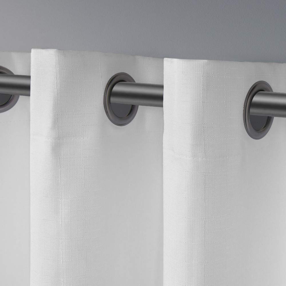 Premium Textured Linen Thermal Insulated Curtains with Grommet Top - 54x84 Inches, Winter White (Set of 2 Panels) - Perfect for Living Room, Bedroom & Home Decor - Energy Efficient Window Treatment for All Seasons