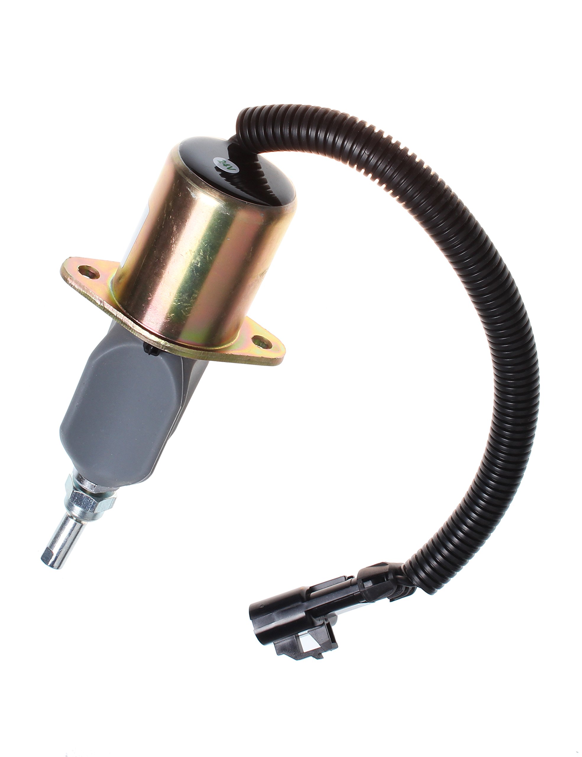 FridayParts 24V Fuel Shutoff Solenoid Valve 99453479 Compatible with New Holland FL175 FD175 FR160.2 Tractor - Perfect for Engine Fuel System Repair & Maintenance