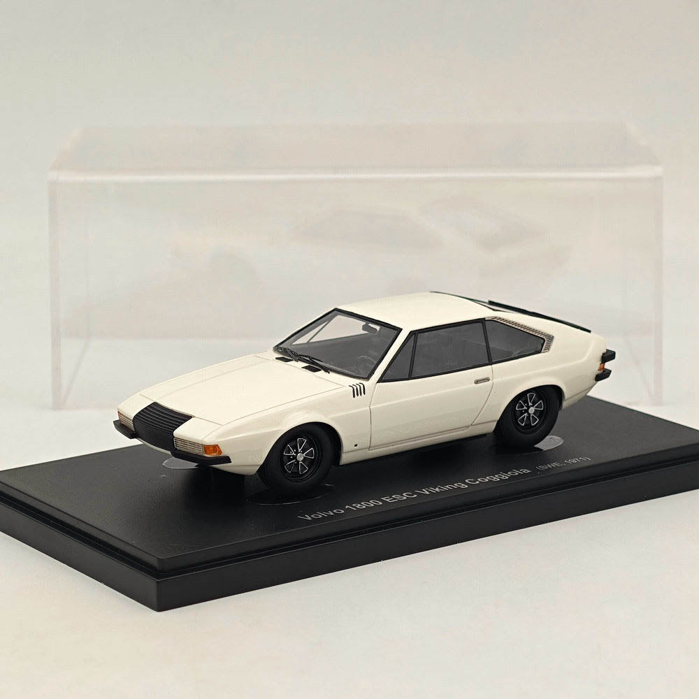 AutoCult Avenue 43 1/43 Scale Volvo 1800 ESC Viking Coggiola 1971 White Resin Model Car - Limited Edition Collectible for Car Enthusiasts & Display Showcase