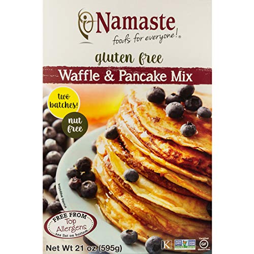 Namaste Foods Gluten Free Waffle & Pancake Mix - 21 Oz | Organic, Vegan & Allergy-Friendly Breakfast Mix for Pancakes, Waffles & Baking | Perfect for Quick Breakfasts, Family Brunch & Healthy Snacks