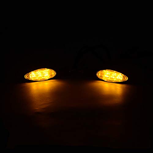 Universal Amber LED Motorcycle Turn Signal Lights - 2Pcs Front & Rear Indicators for Motorbikes - Durable Black Housing - Perfect for Cruisers, Sport Bikes & Custom Builds