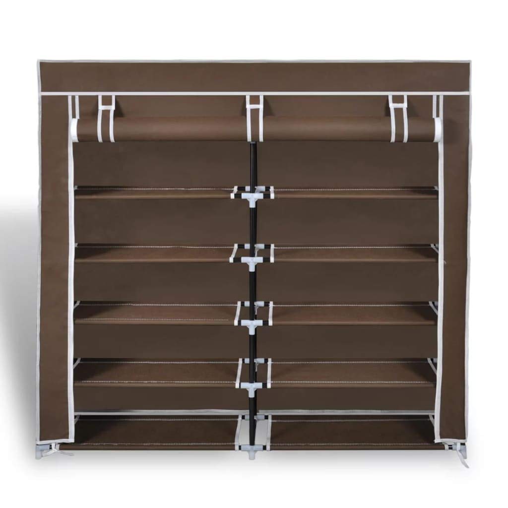 5-Tier Portable Shoe Rack Organizer with Dust Cover - Space Saving Closet Storage for 20-25 Pairs of Shoes - Sturdy Polyethylene Fabric Shoe Tower (45