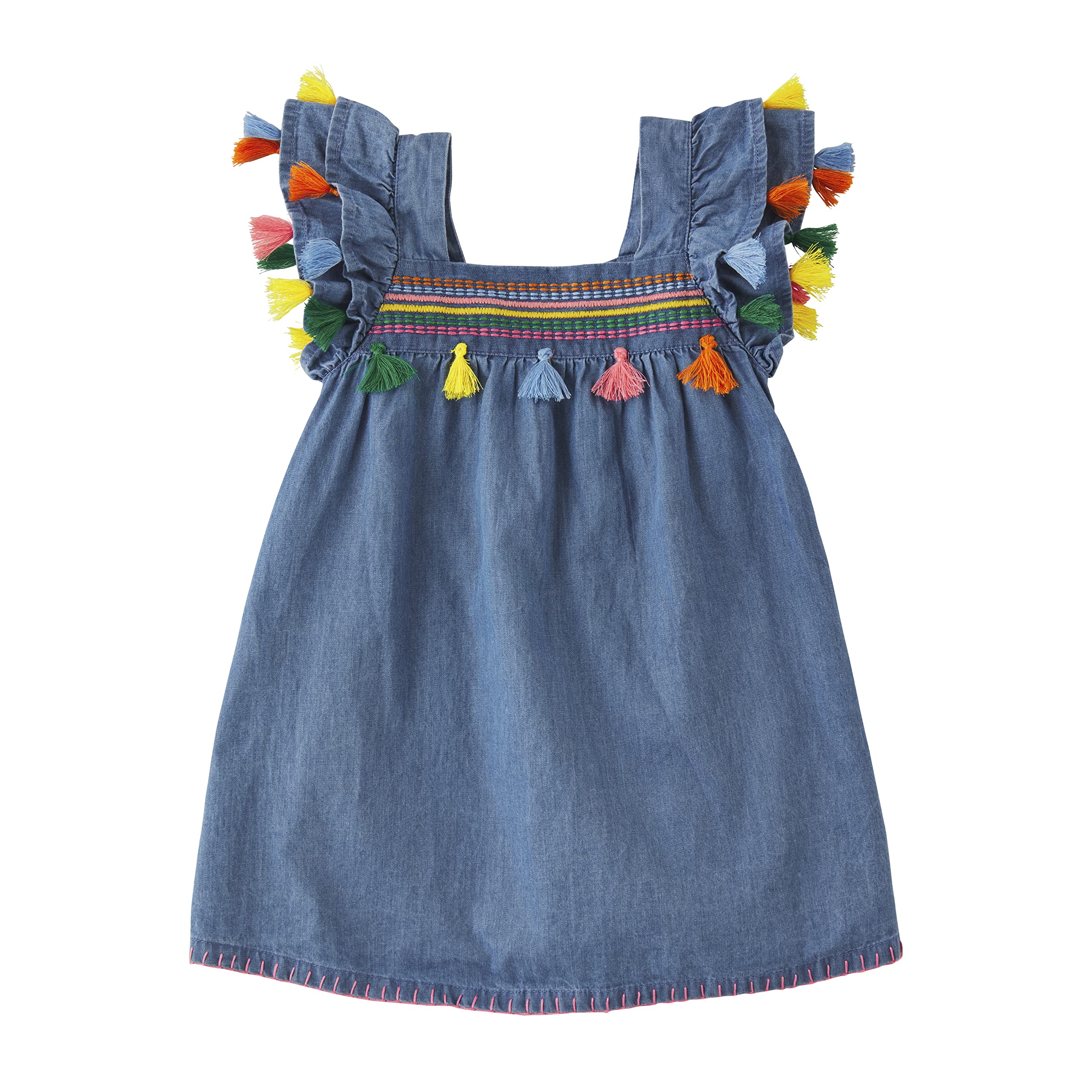 Mud Pie Baby Girls Rainbow Tassel Bubble Romper - Cute & Comfortable Outfit for Infants & Toddlers - Perfect for Playdates, Photo Shoots & Special Occasions