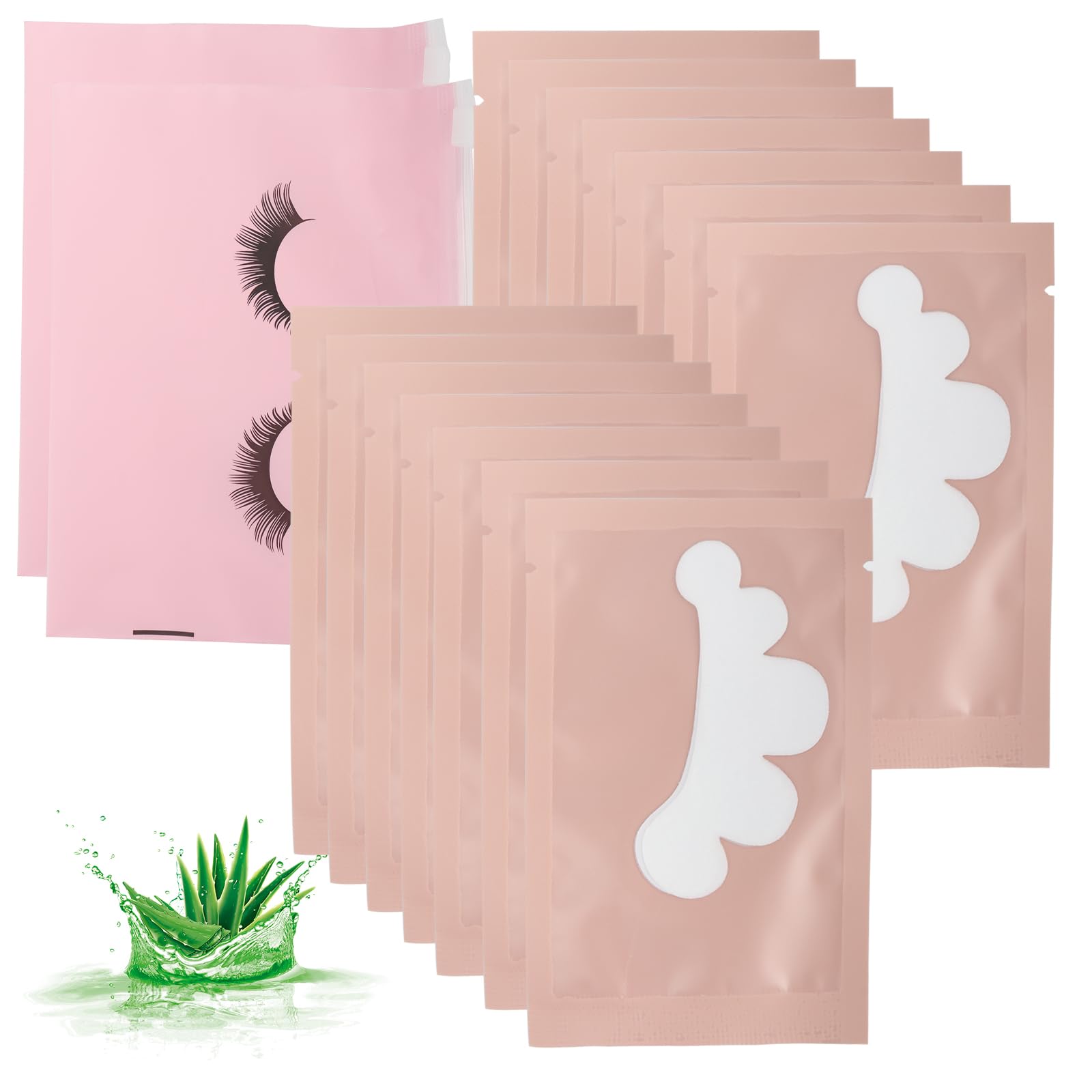100 Pairs Eyelash Extension Gel Patches Kit - Hypoallergenic Hydrogel Under Eye Pads for Lash Extensions, Lint-Free Beauty Tools with Travel Case (Pink, 100 Count) - Perfect for Salon Professionals & DIY Lash Artists at Home